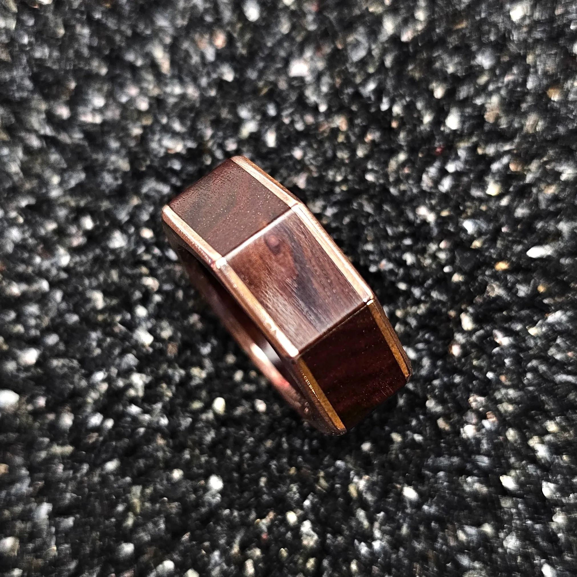 Cocuswood & Brass Angle Top Ring - Size 8
