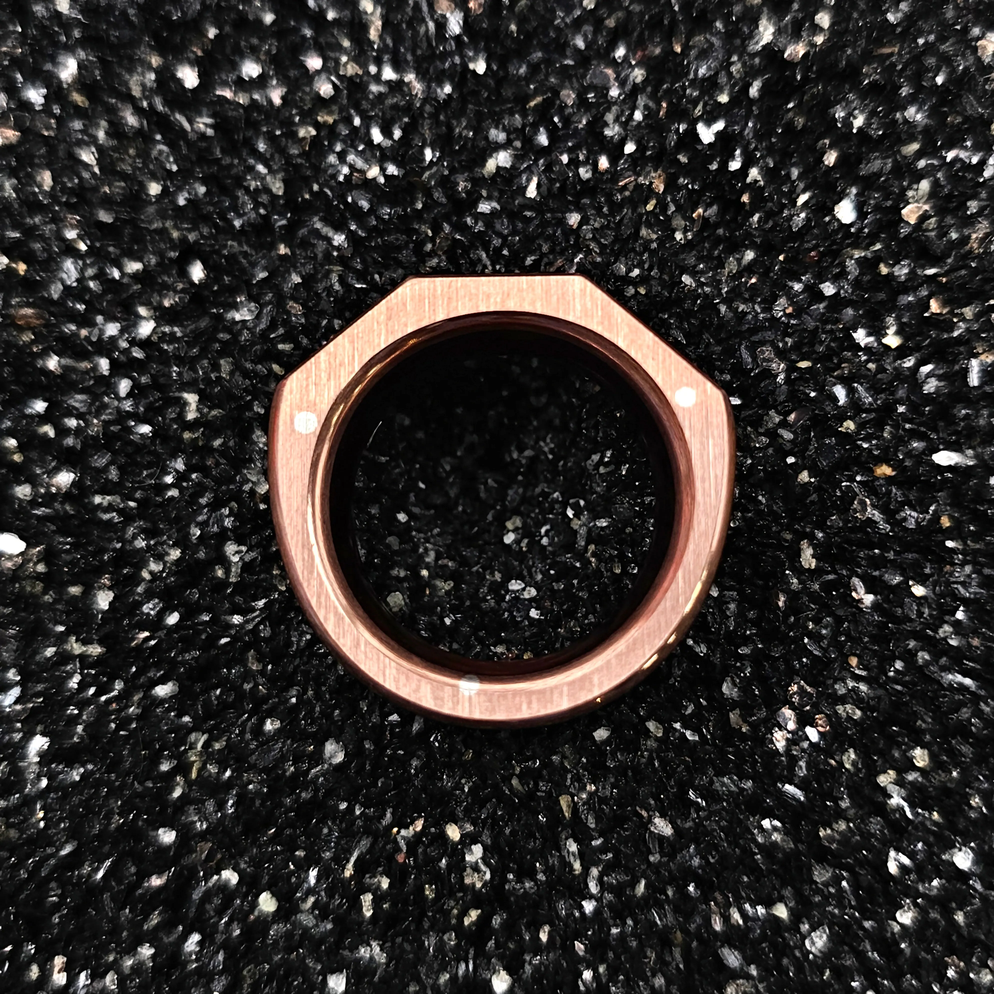 Cocuswood & Brass Angle Top Ring - Size 8