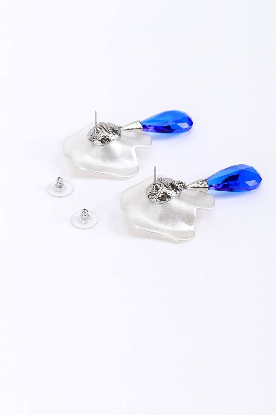 Color Block Crystal Flower Earrings