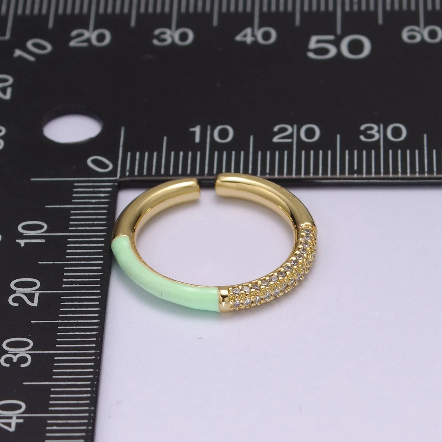 Colorful Enamel Adjustable Ring, 14K Gold Filled CZ Fusion Stacking Ring, Adjustable Ring, Fashion Enamel Jewelry S-170 ~ S-179