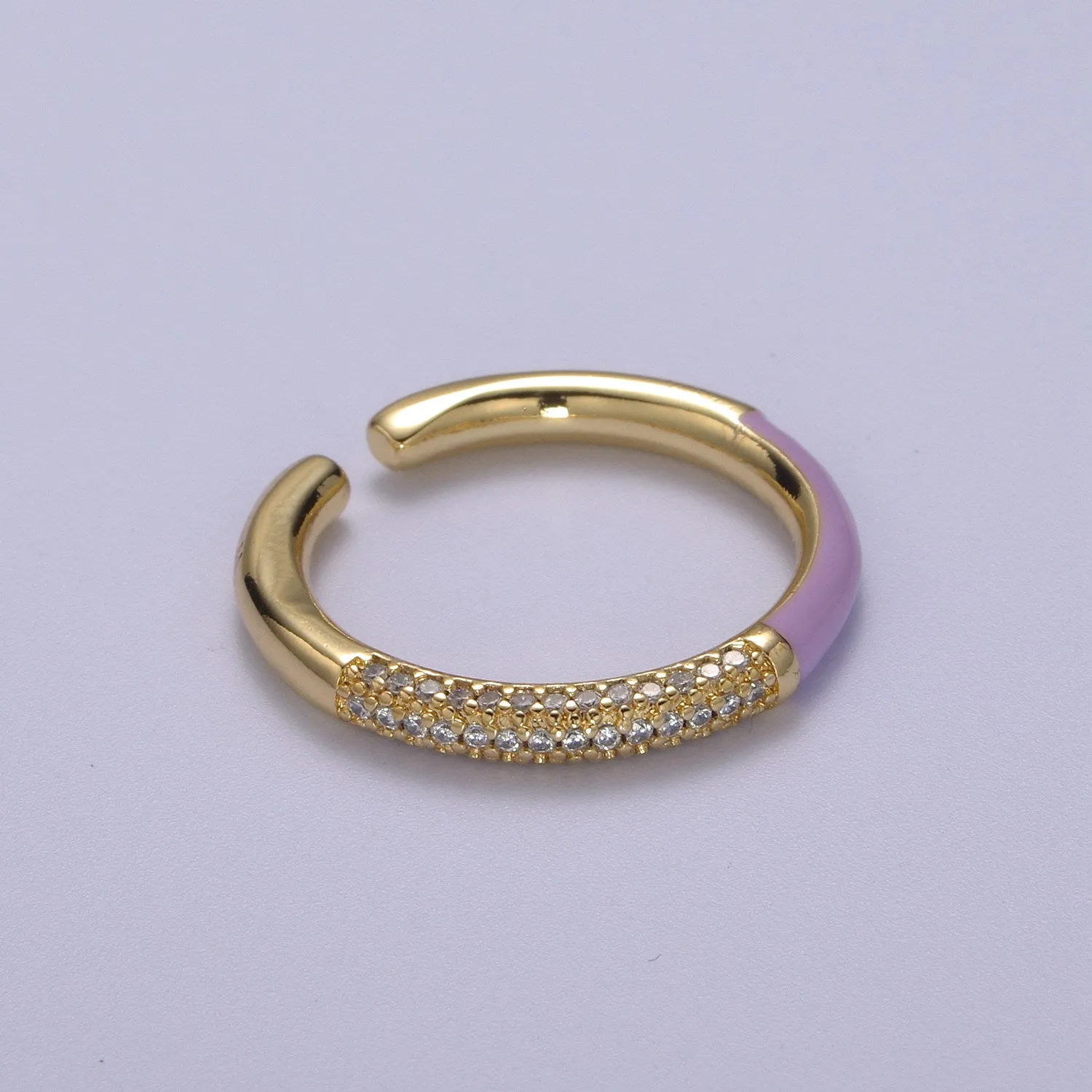 Colorful Enamel Adjustable Ring, 14K Gold Filled CZ Fusion Stacking Ring, Adjustable Ring, Fashion Enamel Jewelry S-170 ~ S-179