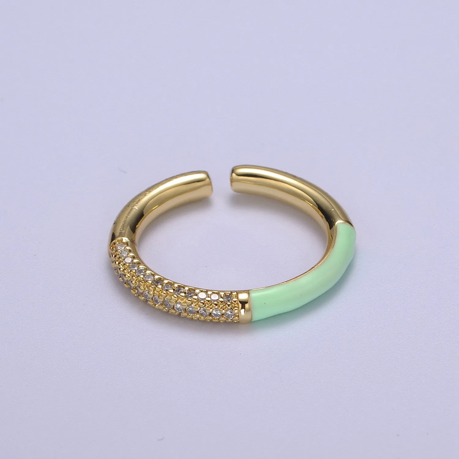 Colorful Enamel Adjustable Ring, 14K Gold Filled CZ Fusion Stacking Ring, Adjustable Ring, Fashion Enamel Jewelry S-170 ~ S-179