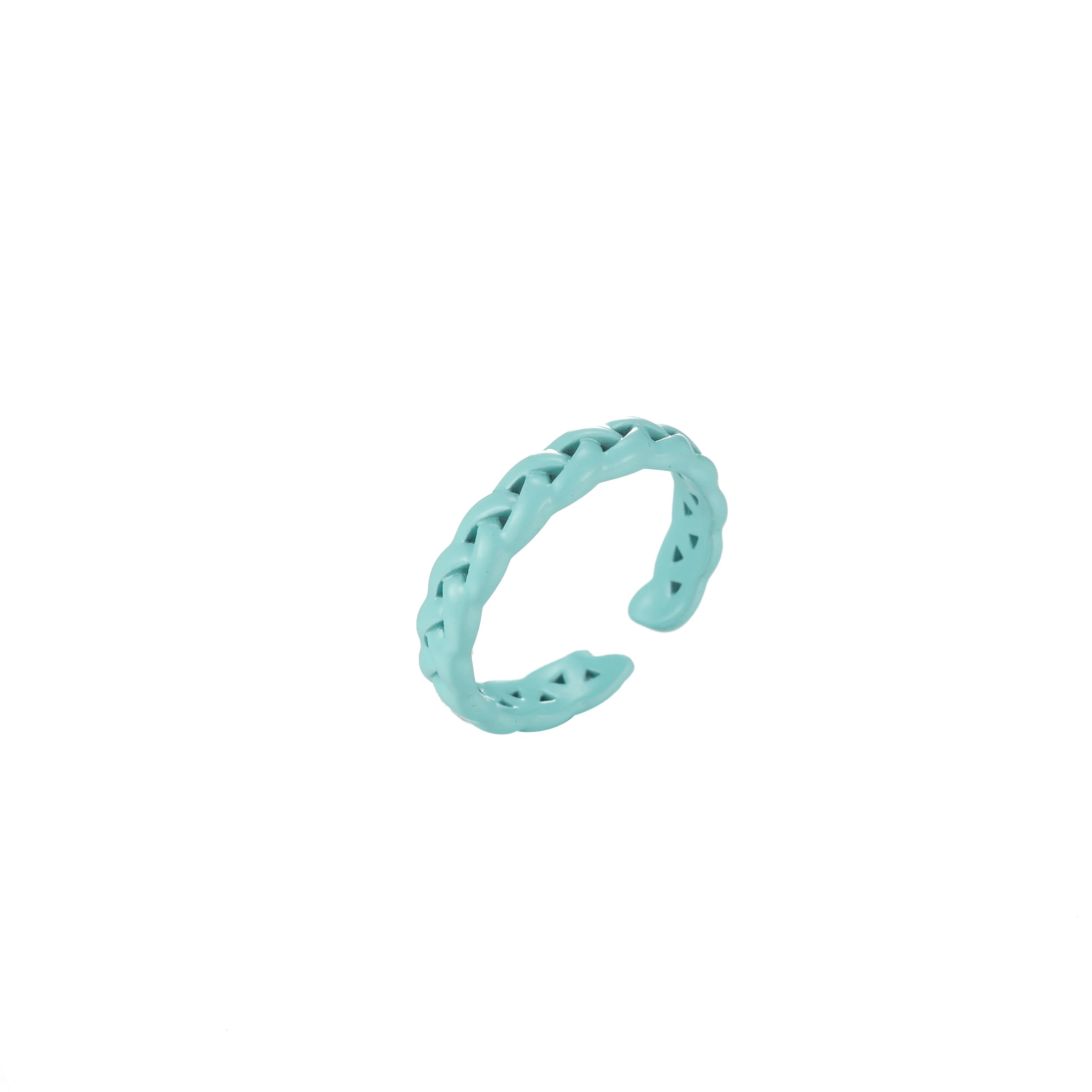Colorful Enamel Stackable Ring, Curb Chain Ring Y2K Ring Trendy Ring Yellow Green Blue Purple Pink Teal Neon Ring Jewelry Size 6.5