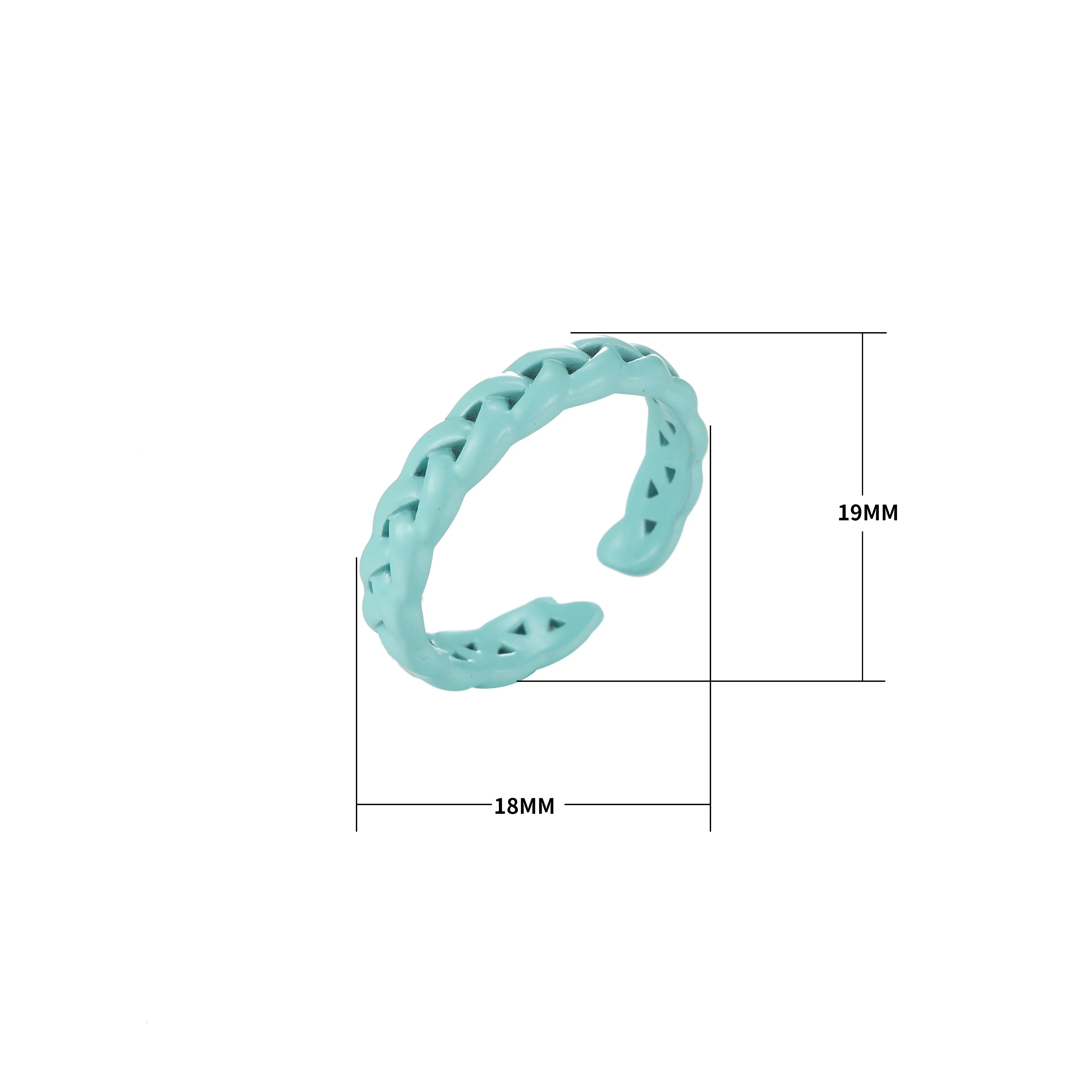 Colorful Enamel Stackable Ring, Curb Chain Ring Y2K Ring Trendy Ring Yellow Green Blue Purple Pink Teal Neon Ring Jewelry Size 6.5