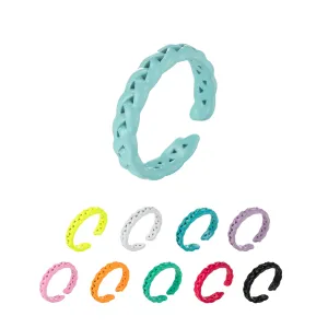 Colorful Enamel Stackable Ring, Curb Chain Ring Y2K Ring Trendy Ring Yellow Green Blue Purple Pink Teal Neon Ring Jewelry Size 6.5