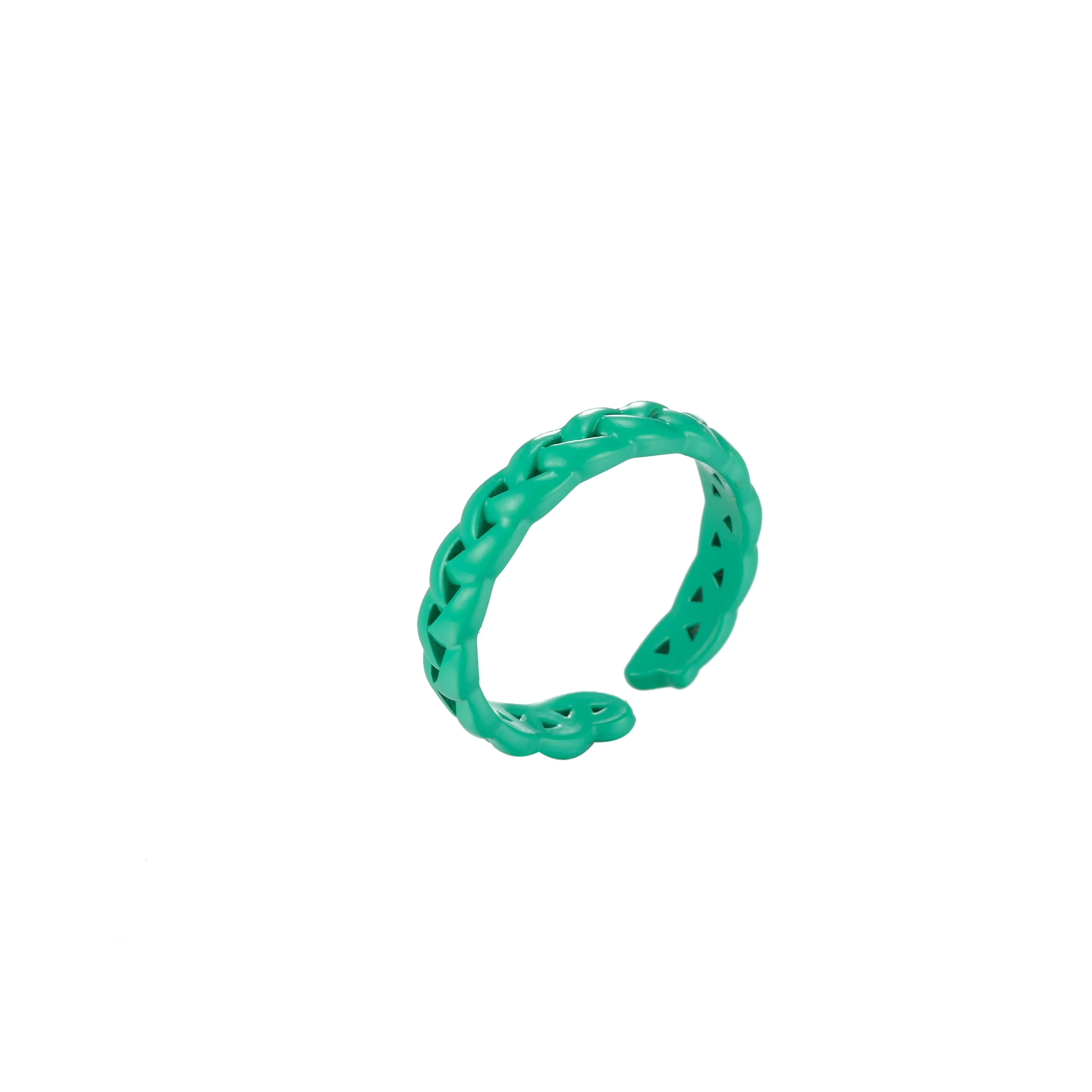 Colorful Enamel Stackable Ring, Curb Chain Ring Y2K Ring Trendy Ring Yellow Green Blue Purple Pink Teal Neon Ring Jewelry Size 6.5