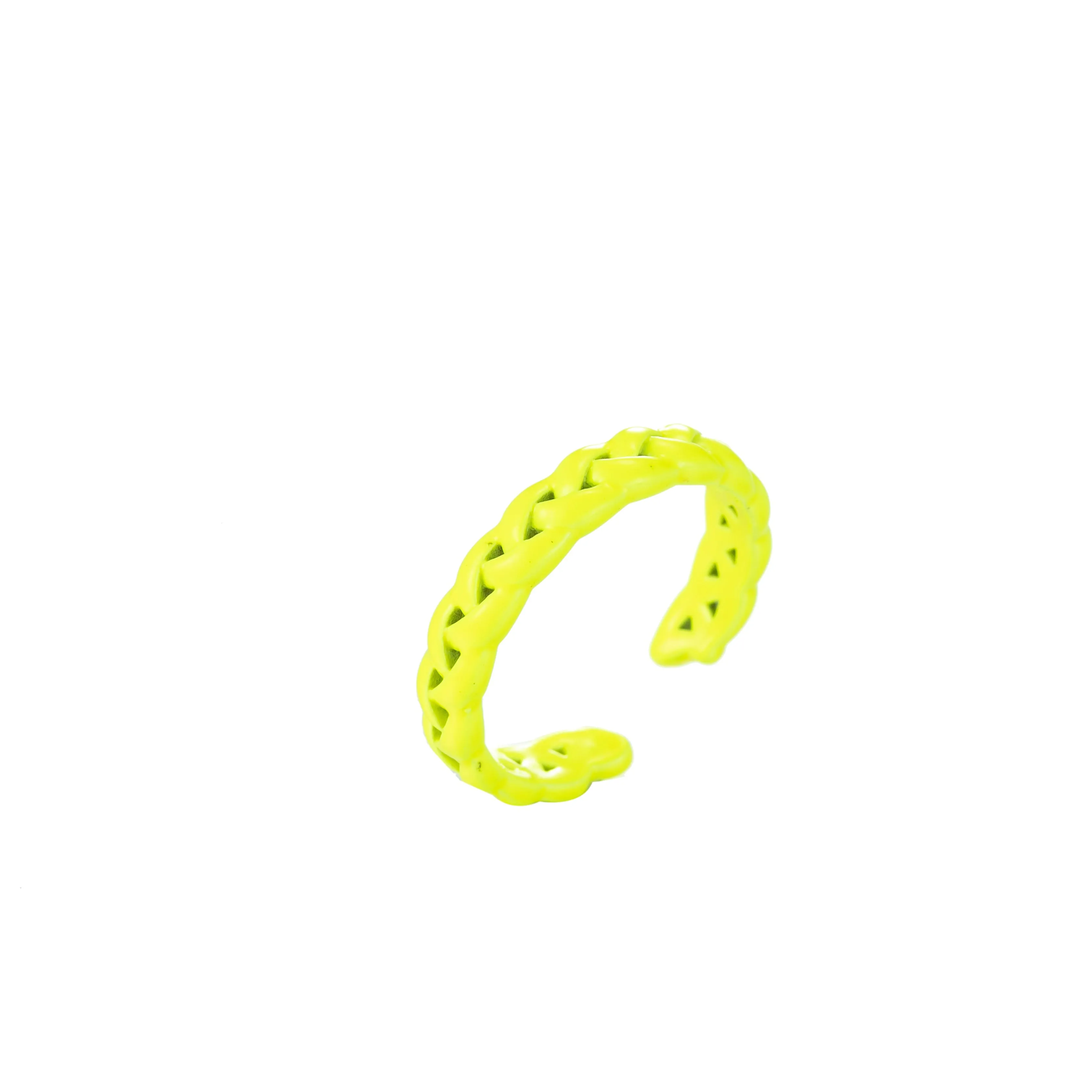 Colorful Enamel Stackable Ring, Curb Chain Ring Y2K Ring Trendy Ring Yellow Green Blue Purple Pink Teal Neon Ring Jewelry Size 6.5
