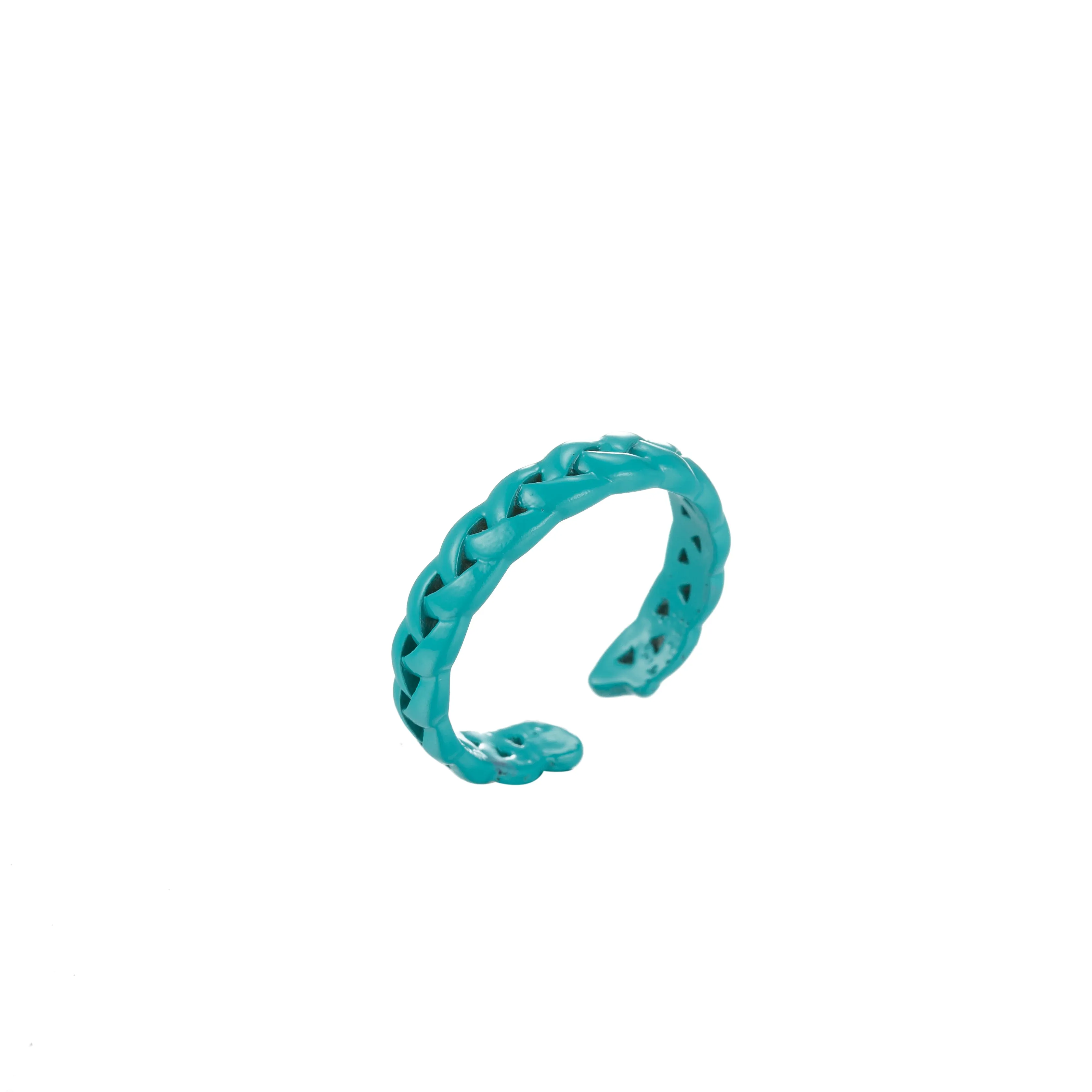 Colorful Enamel Stackable Ring, Curb Chain Ring Y2K Ring Trendy Ring Yellow Green Blue Purple Pink Teal Neon Ring Jewelry Size 6.5