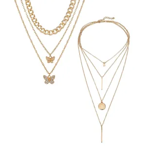 Combo Of 2 Gold Plated Multi Layered Pendant