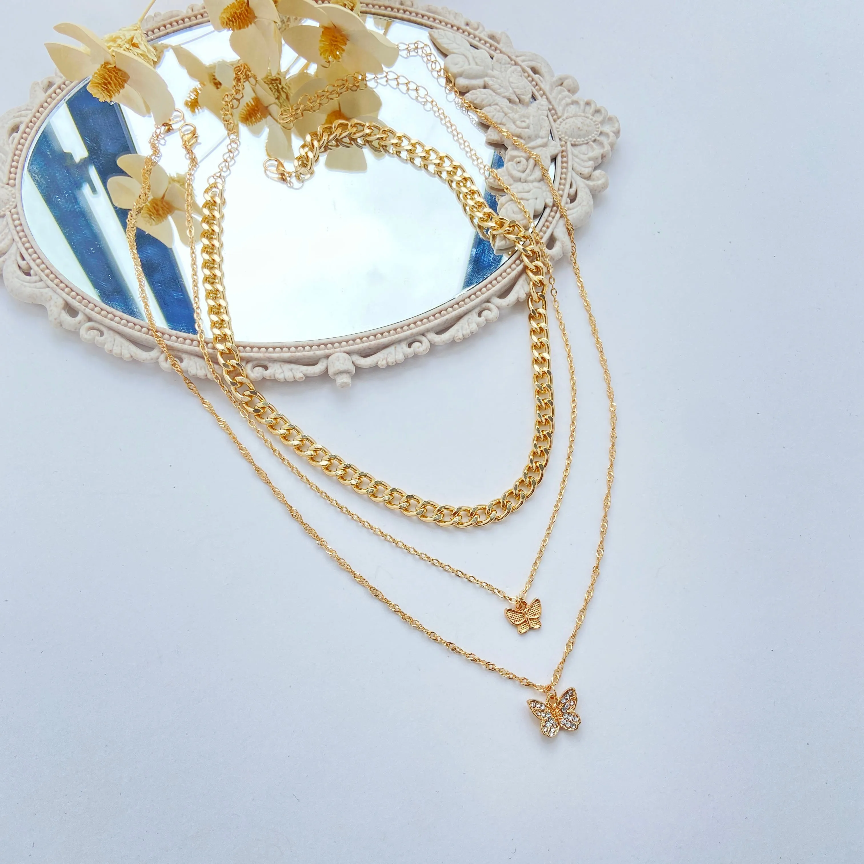 Combo Of 2 Gold Plated Multi Layered Pendant