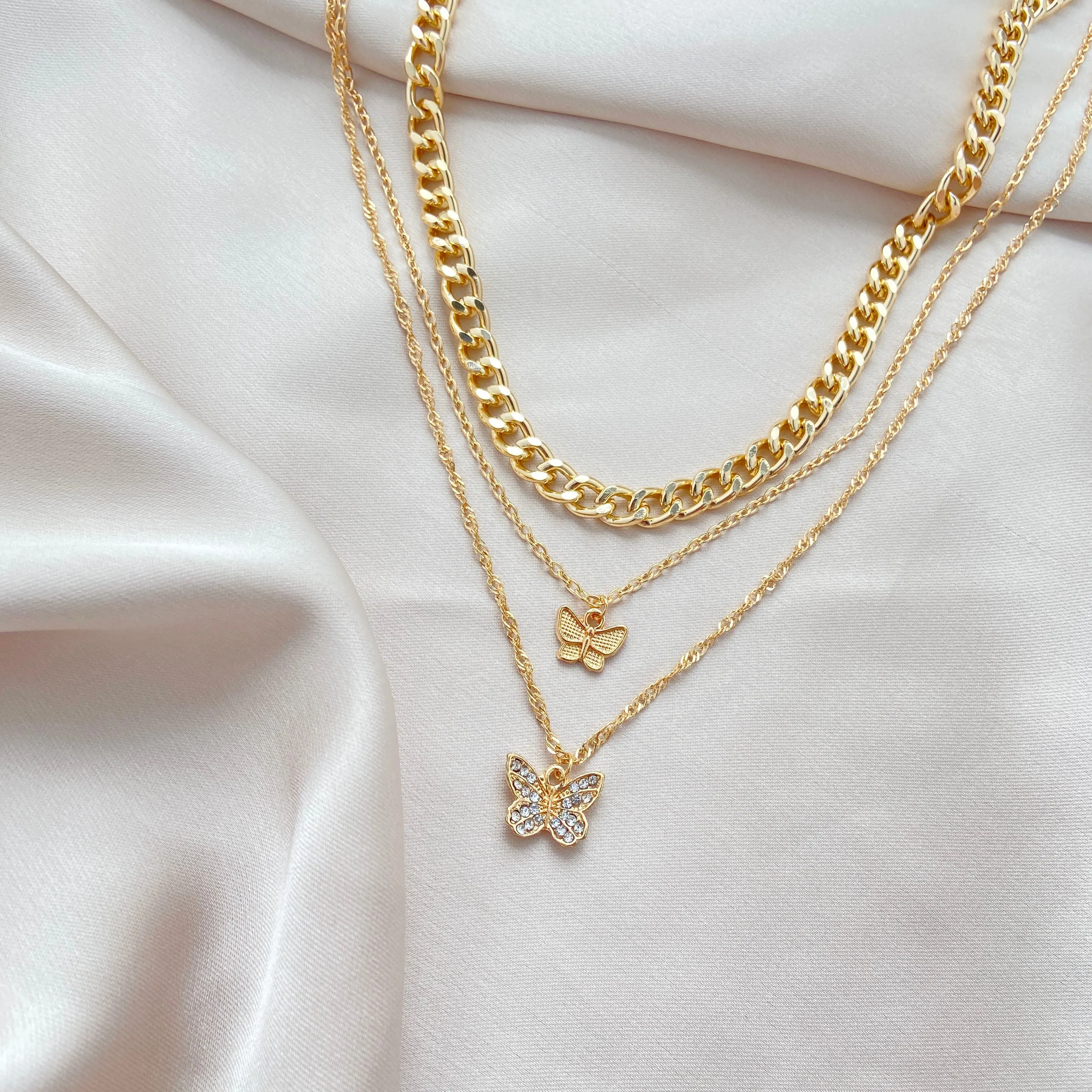 Combo Of 2 Gold Plated Multi Layered Pendant