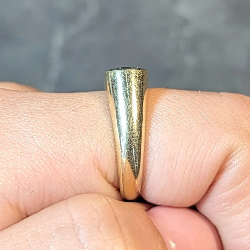 Contemporary Enamel 14 Karat Yellow Gold Egyptian Revival Cartouche Signet Ring