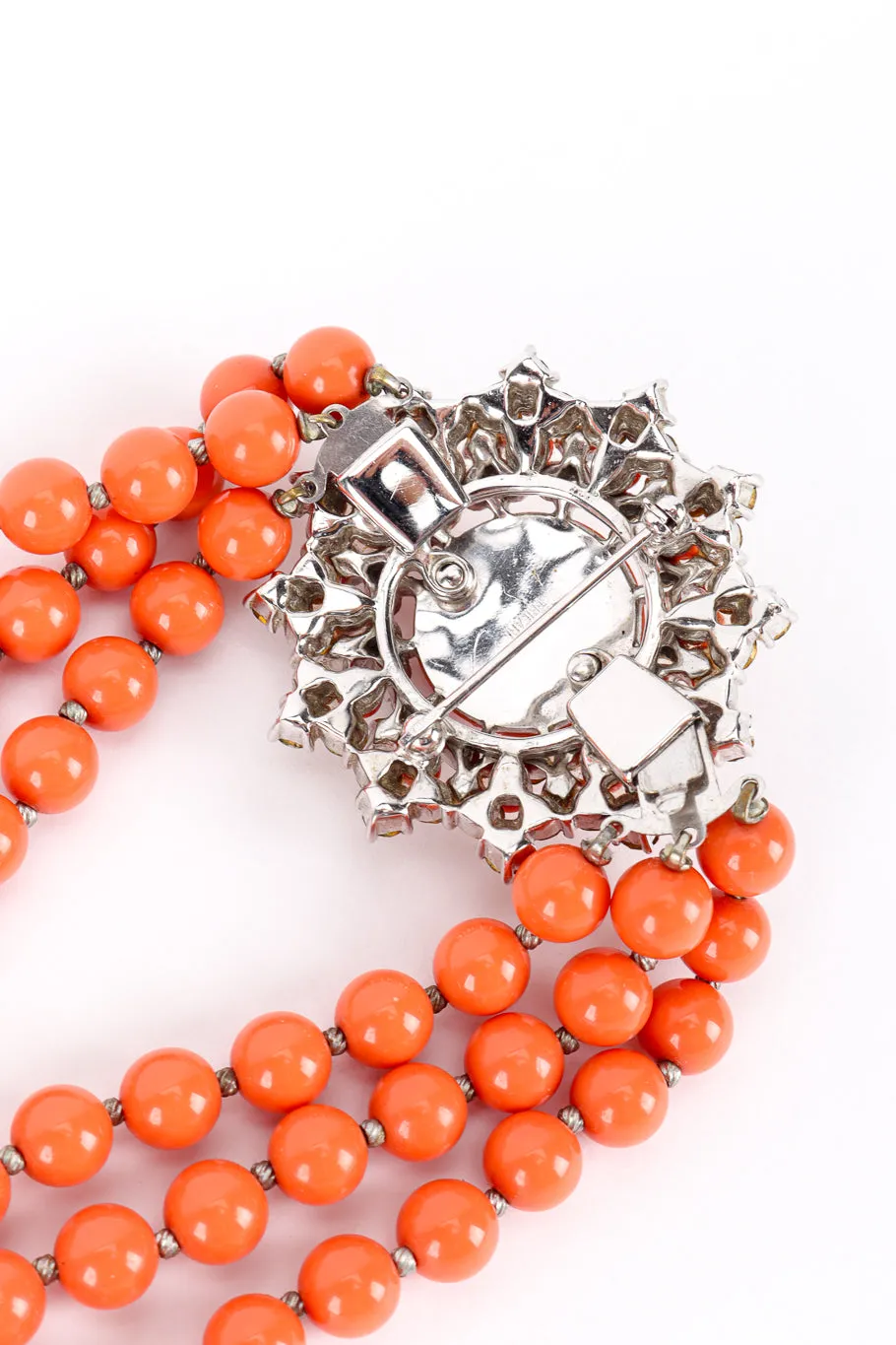 Coral Bead Necklace & Earring Set