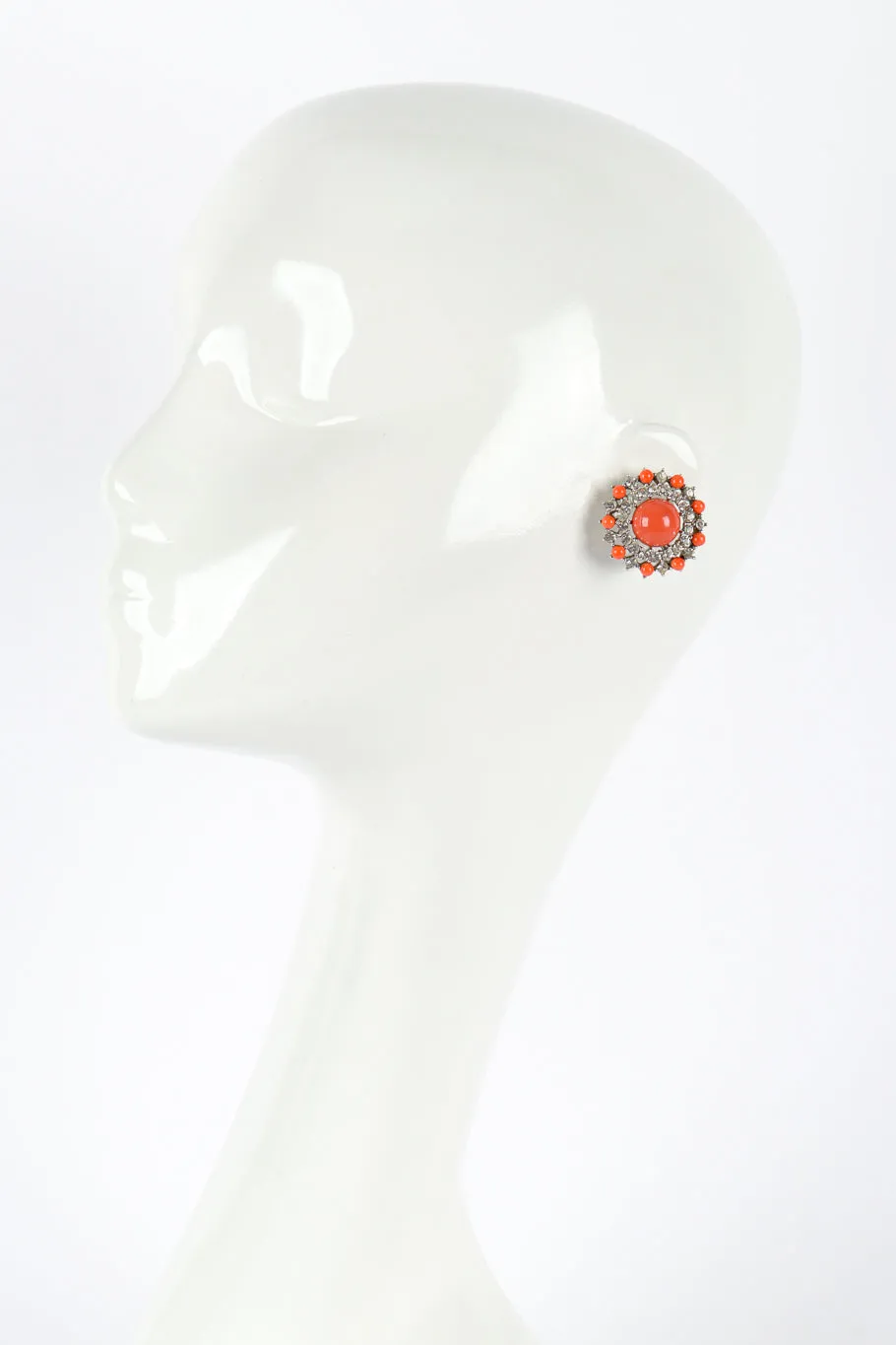Coral Bead Necklace & Earring Set