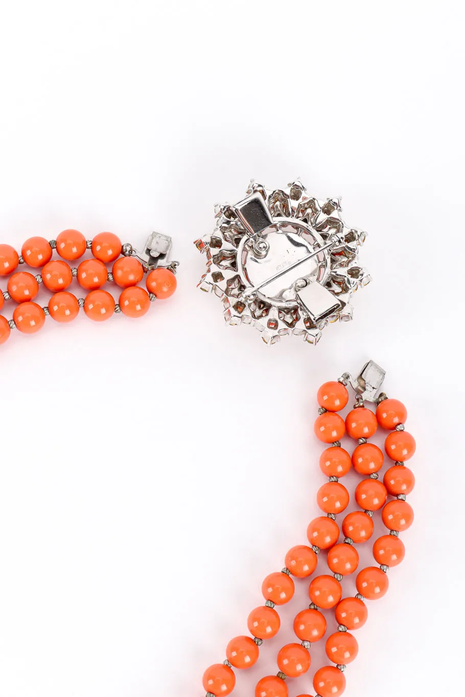 Coral Bead Necklace & Earring Set
