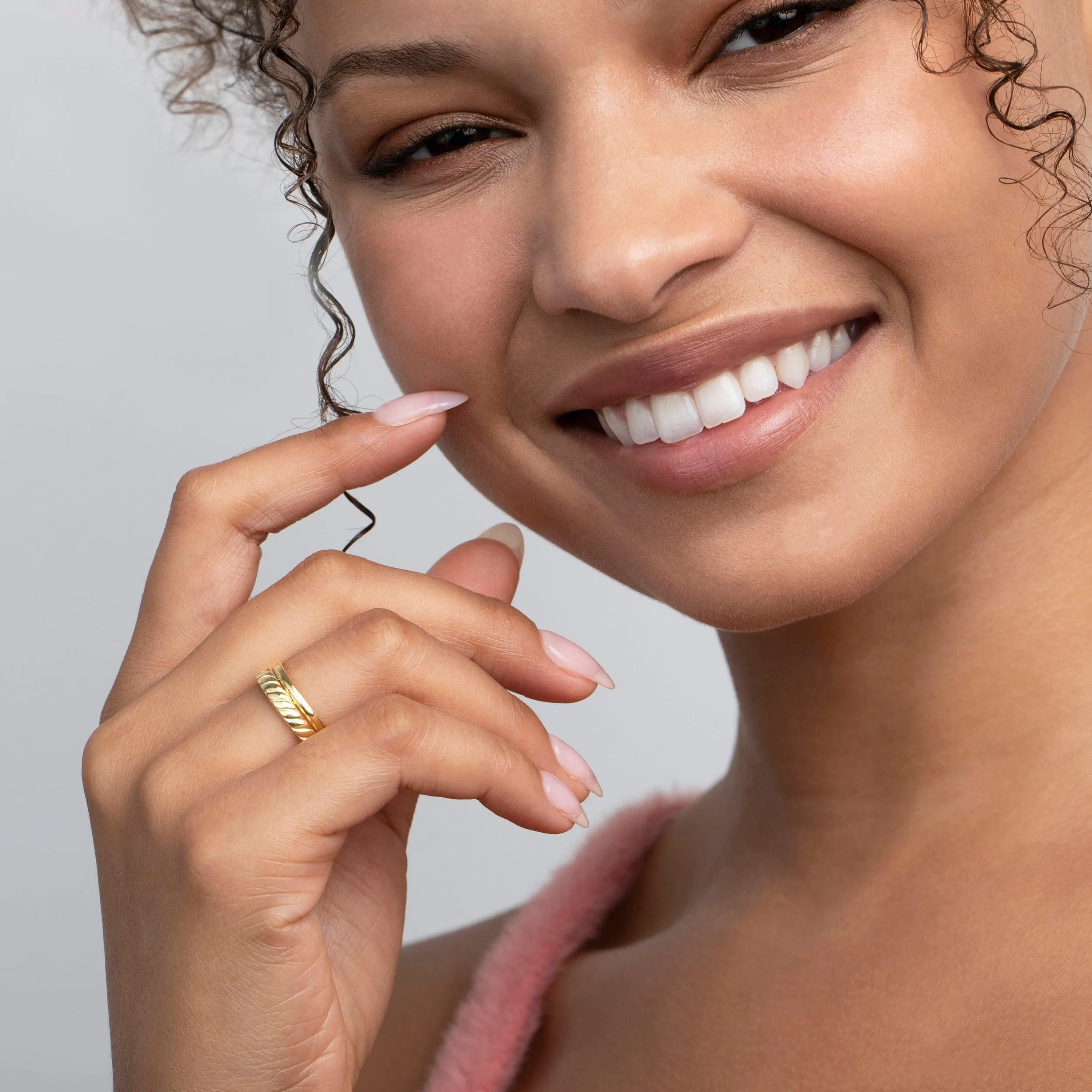 Croissant Double Ring - 18K Gold Vermeil