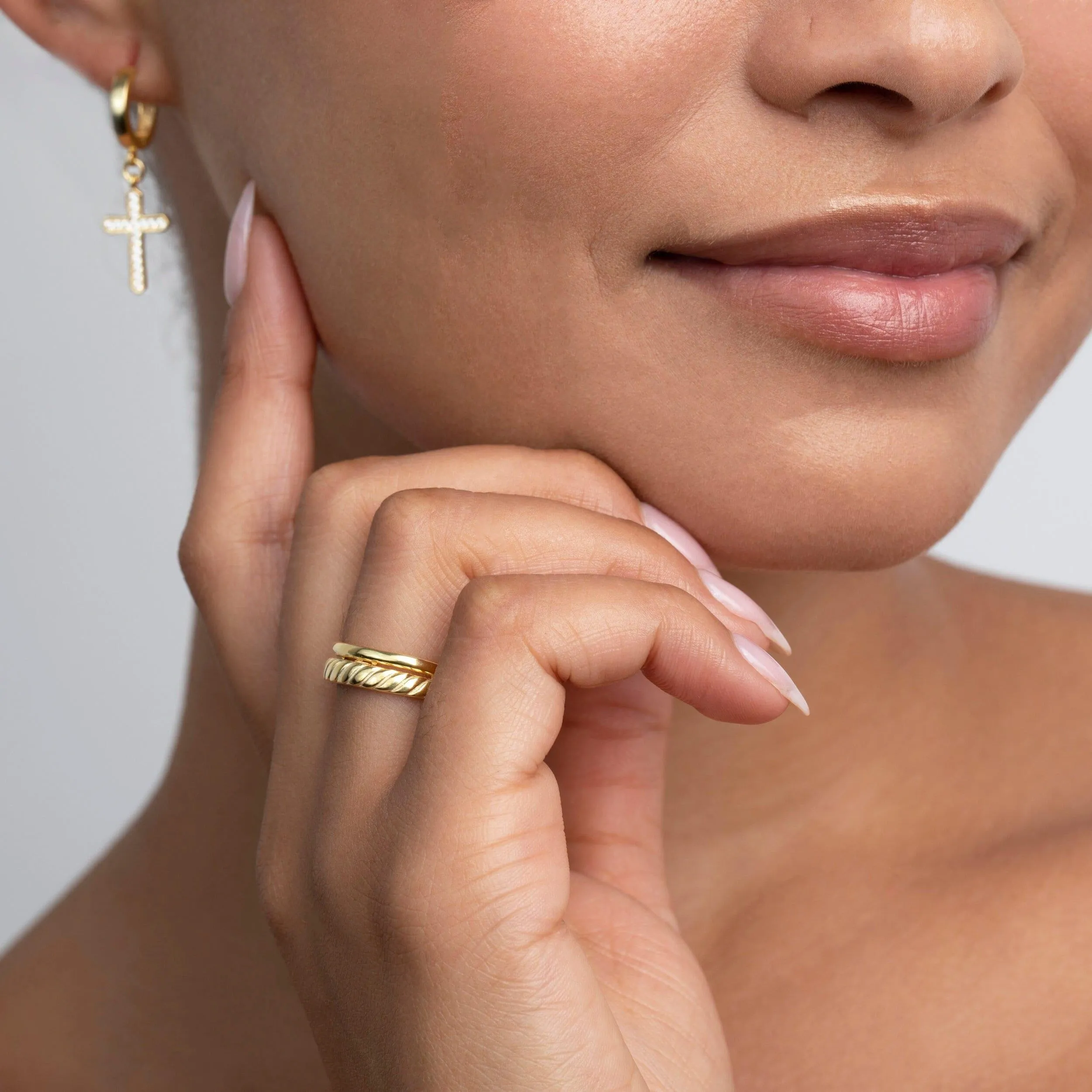 Croissant Double Ring - 18K Gold Vermeil