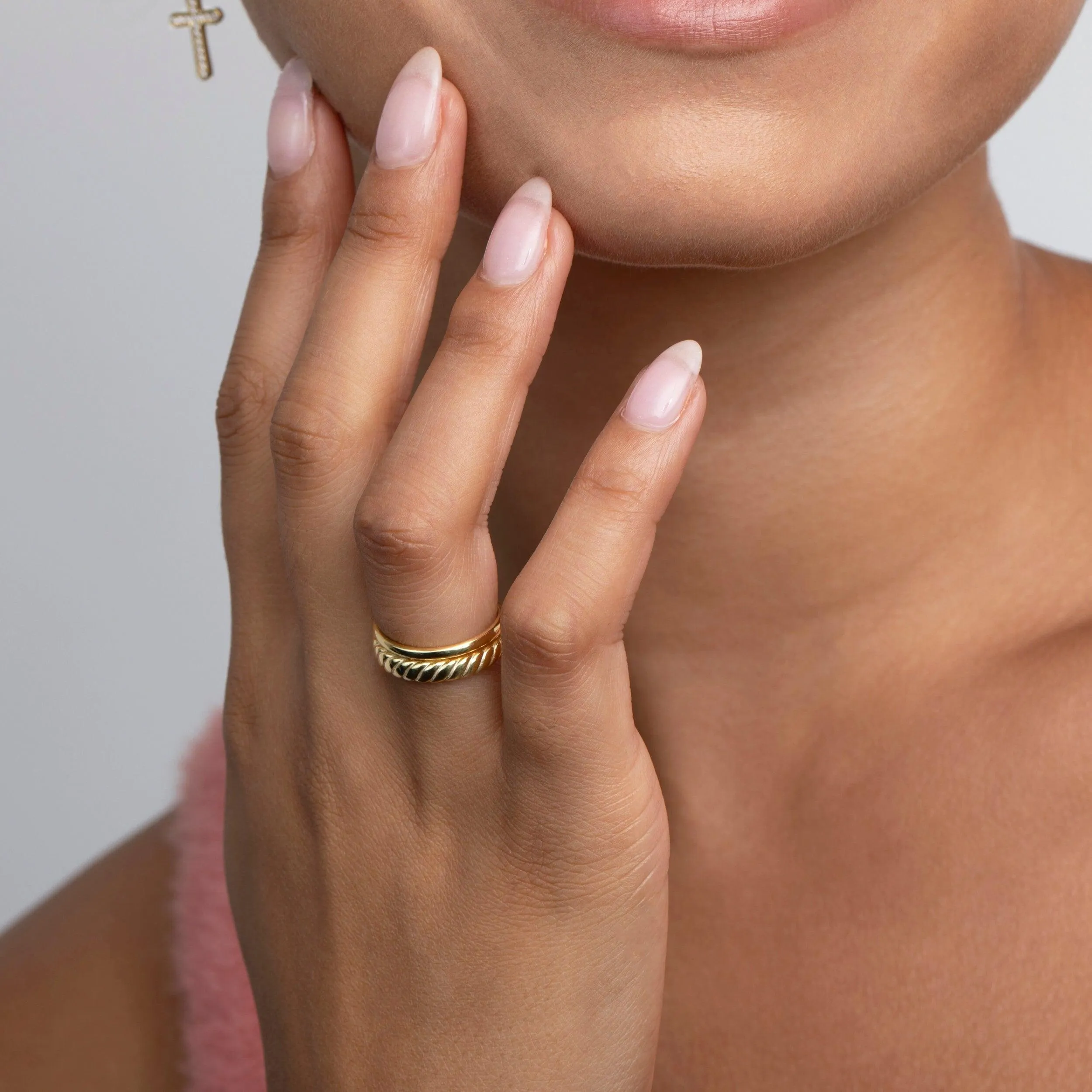 Croissant Double Ring - 18K Gold Vermeil