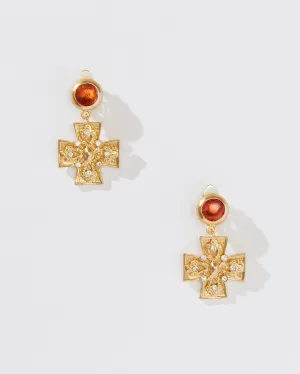 CROSS DROP EARRING