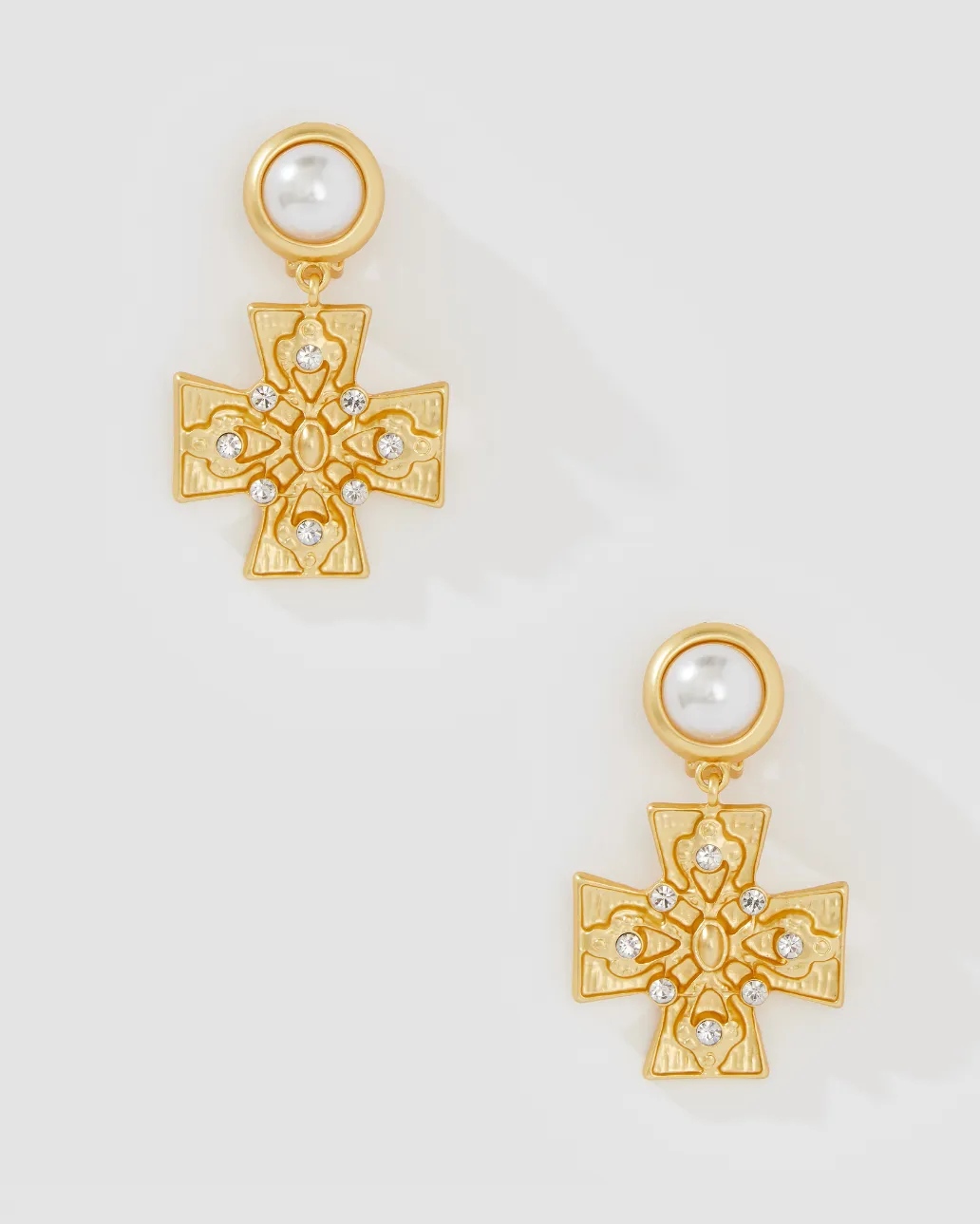 CROSS DROP EARRING