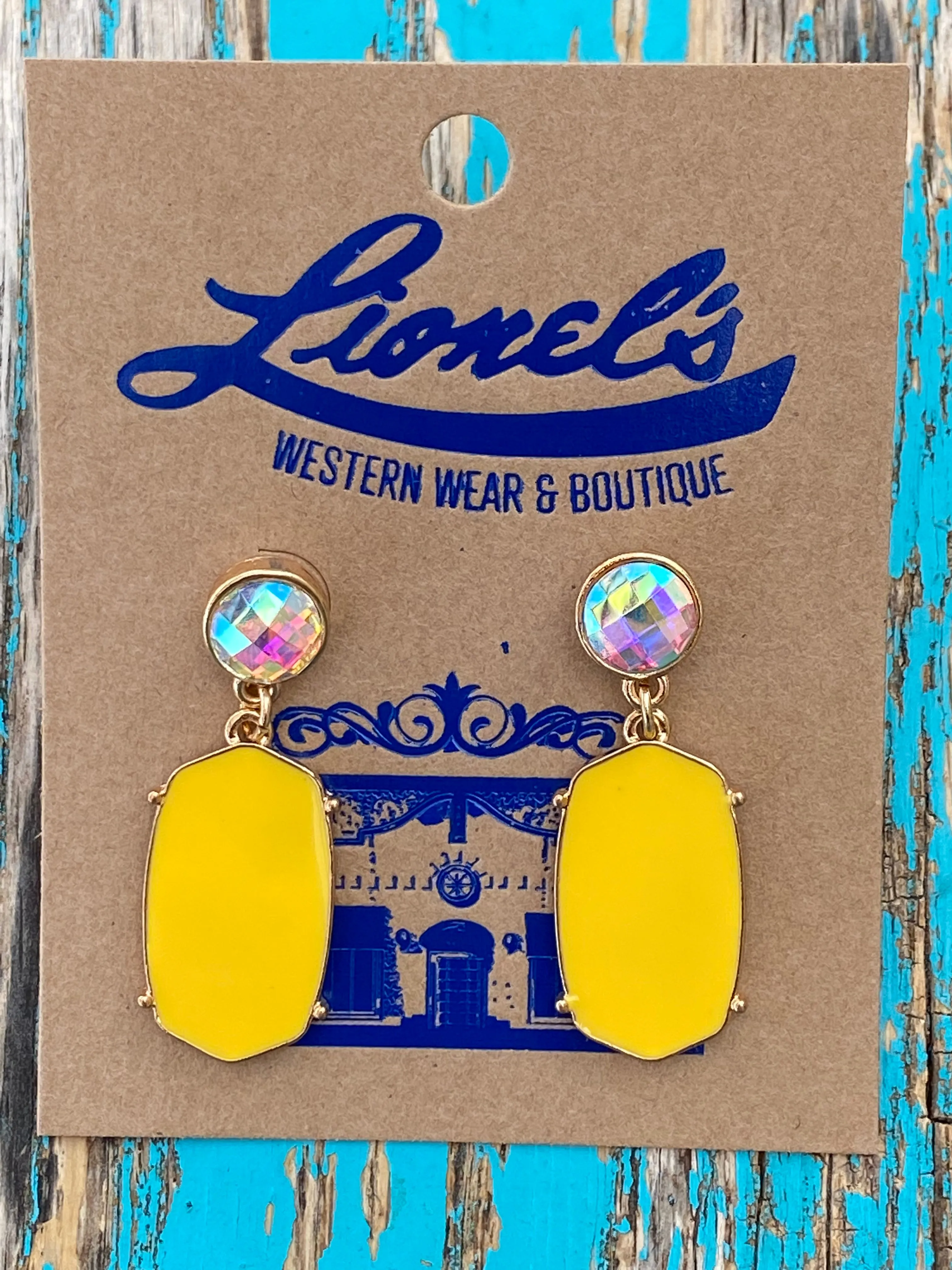 Crystal & Enamel Drop Earring