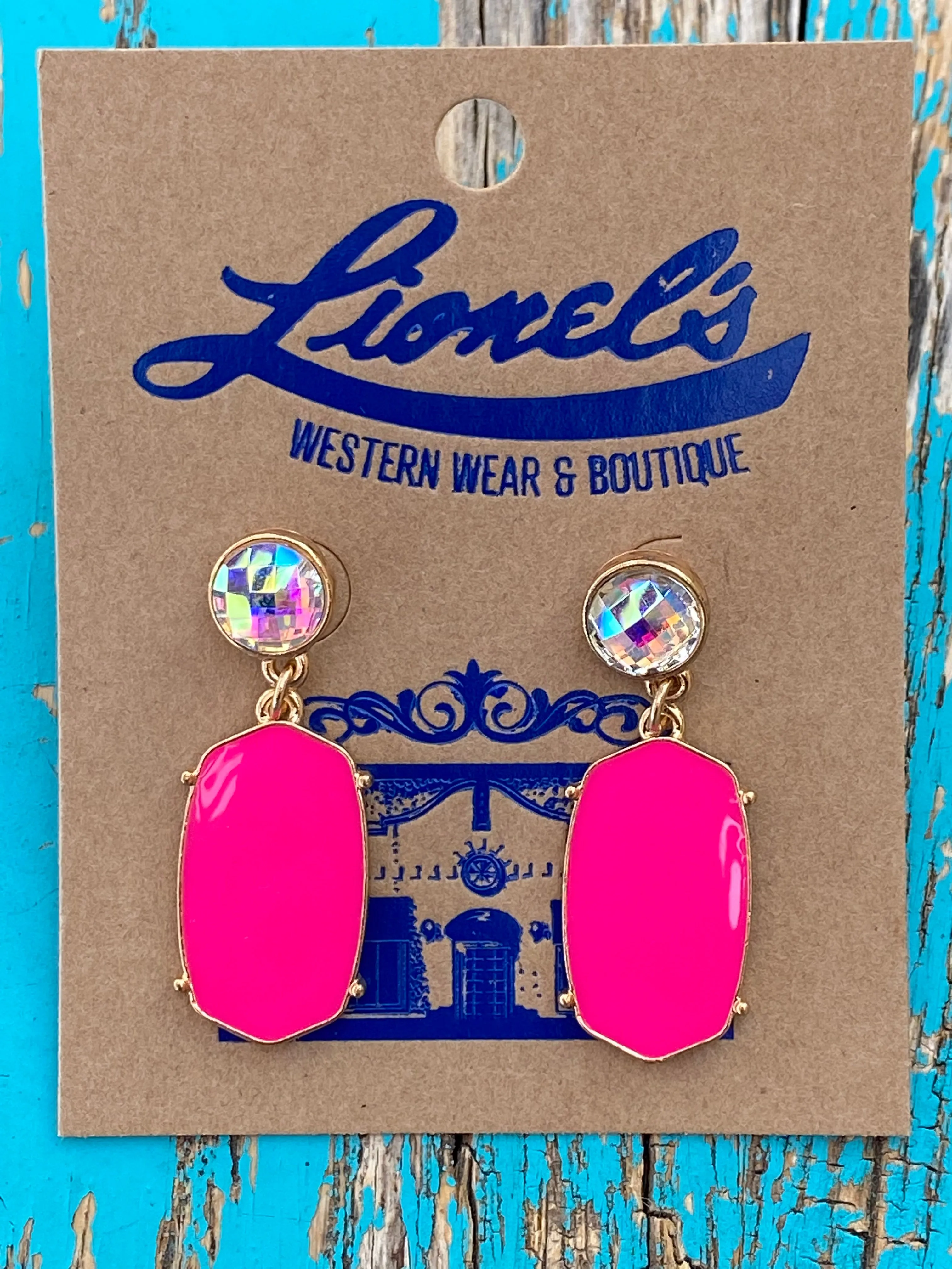 Crystal & Enamel Drop Earring