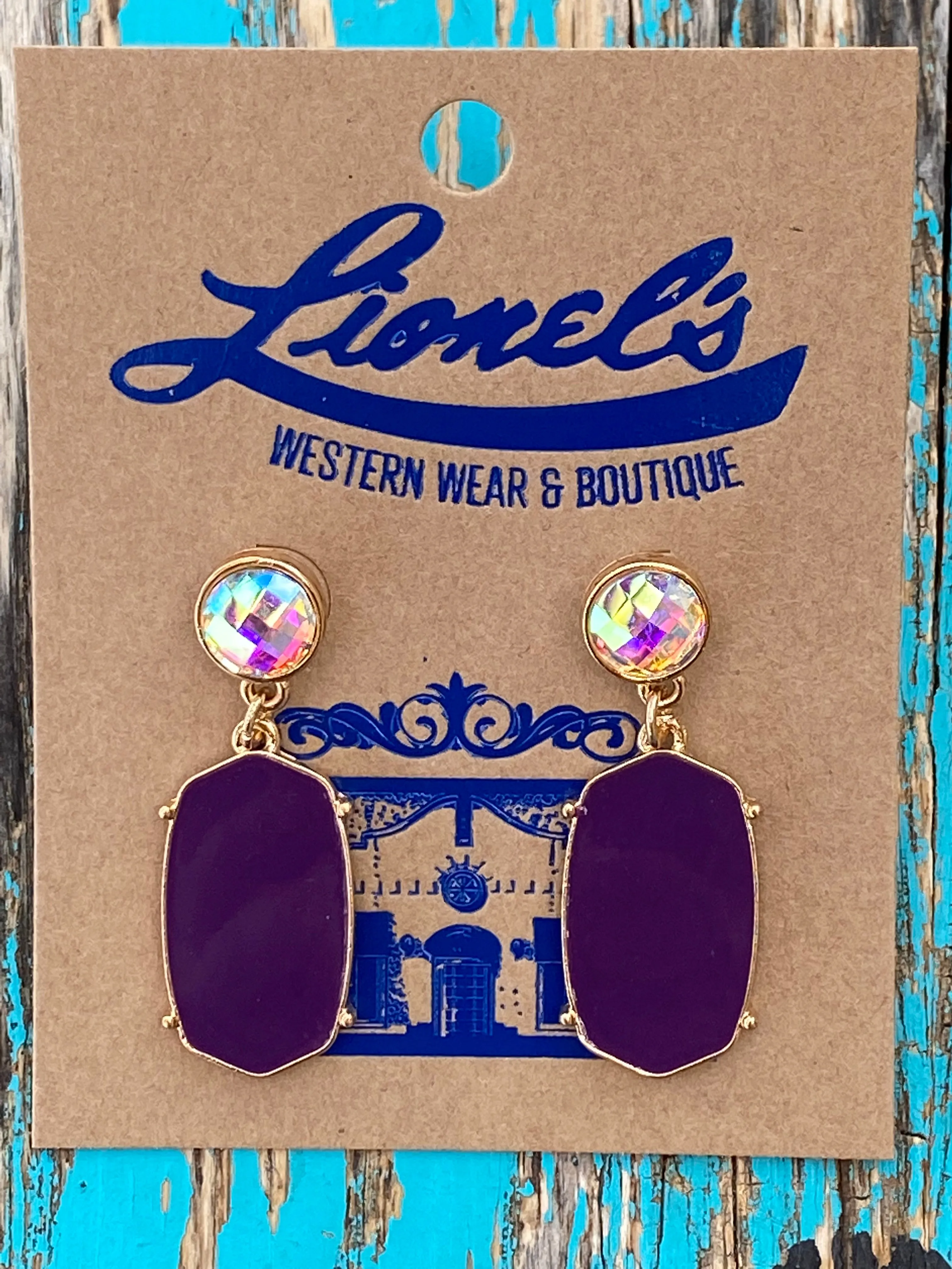 Crystal & Enamel Drop Earring