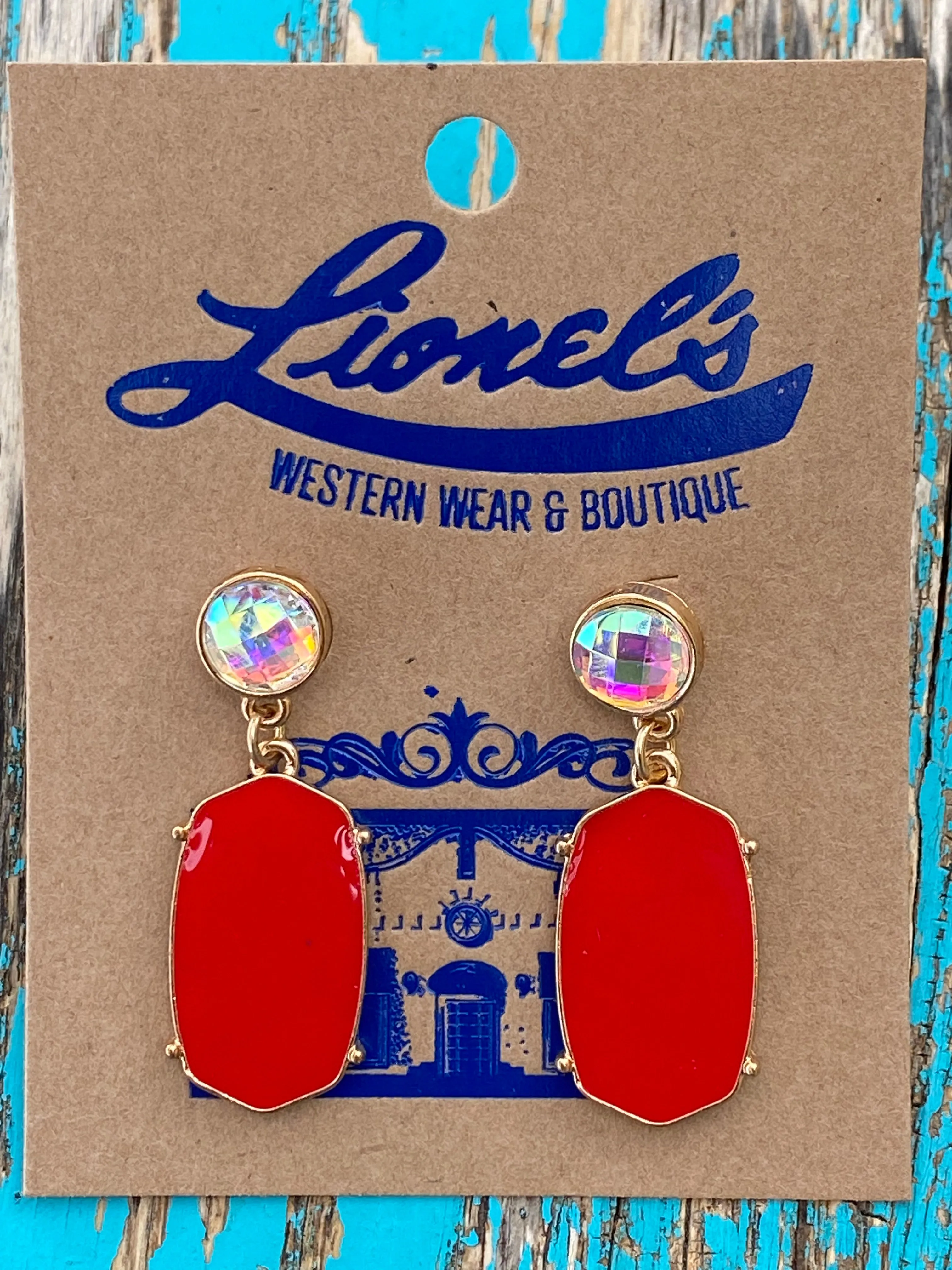 Crystal & Enamel Drop Earring