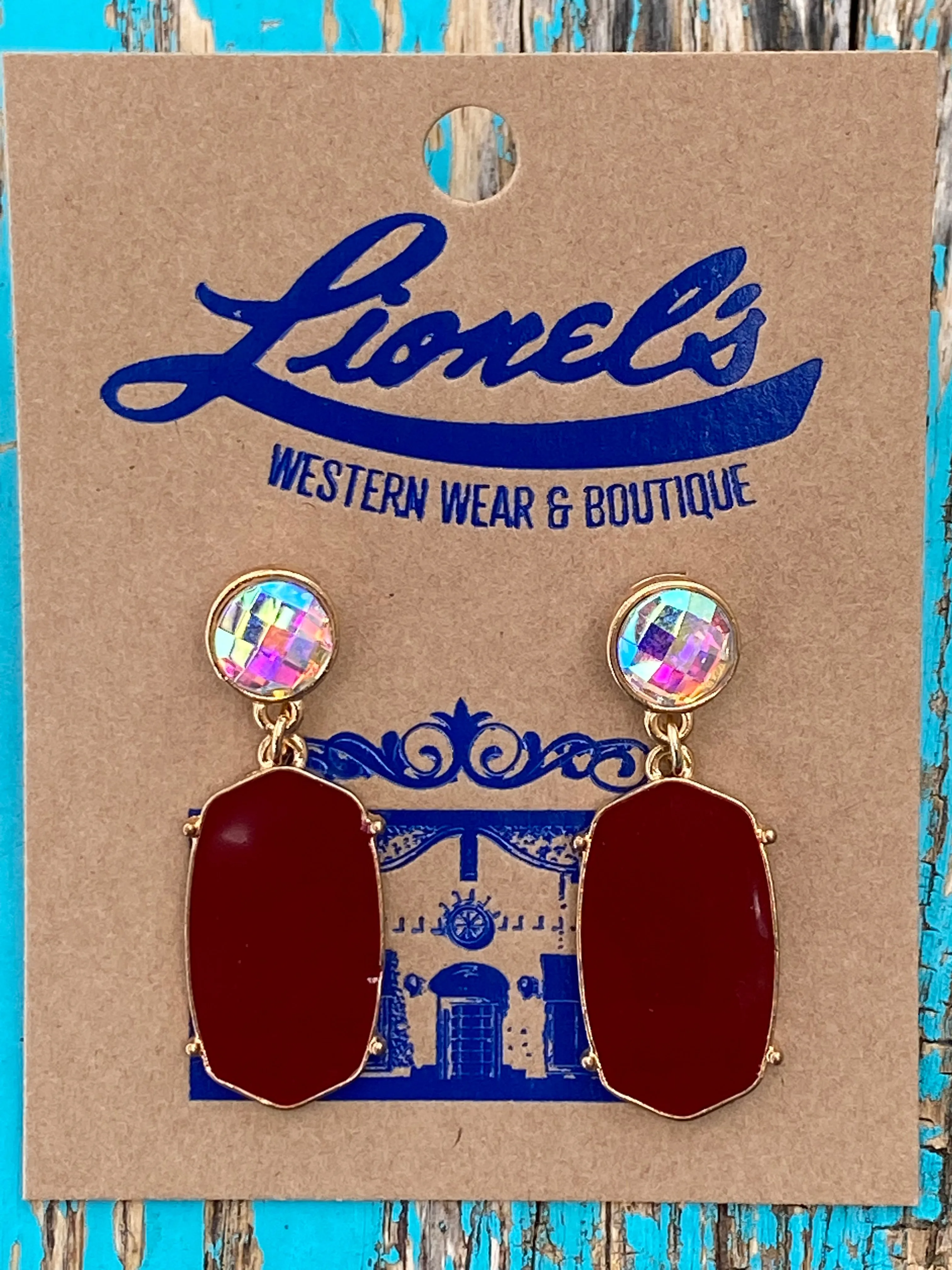 Crystal & Enamel Drop Earring