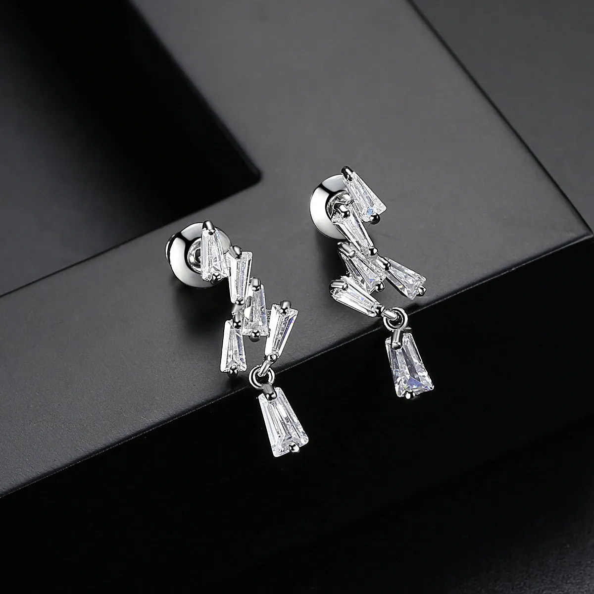 Crystal & Silver-Plated Cluster Drop Earrings