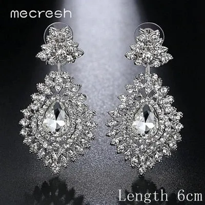 Crystal Bridal Dangle Wedding Drop Earrings