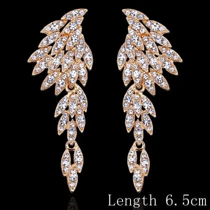 Crystal Bridal Dangle Wedding Drop Earrings