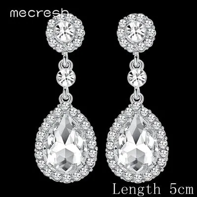 Crystal Bridal Dangle Wedding Drop Earrings