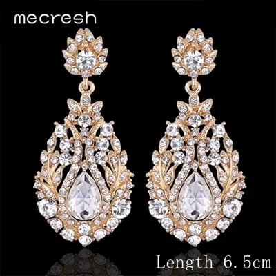 Crystal Bridal Dangle Wedding Drop Earrings