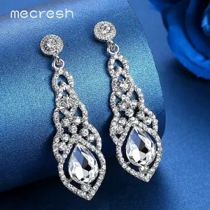 Crystal Bridal Dangle Wedding Drop Earrings