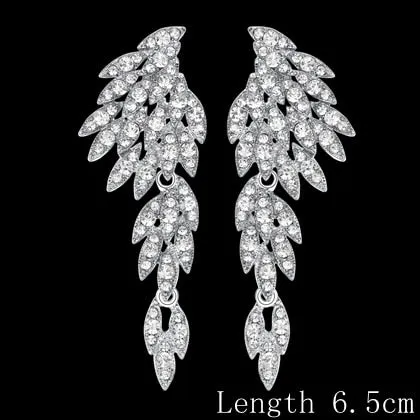 Crystal Bridal Dangle Wedding Drop Earrings