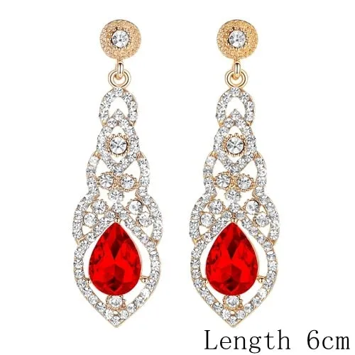 Crystal Bridal Dangle Wedding Drop Earrings