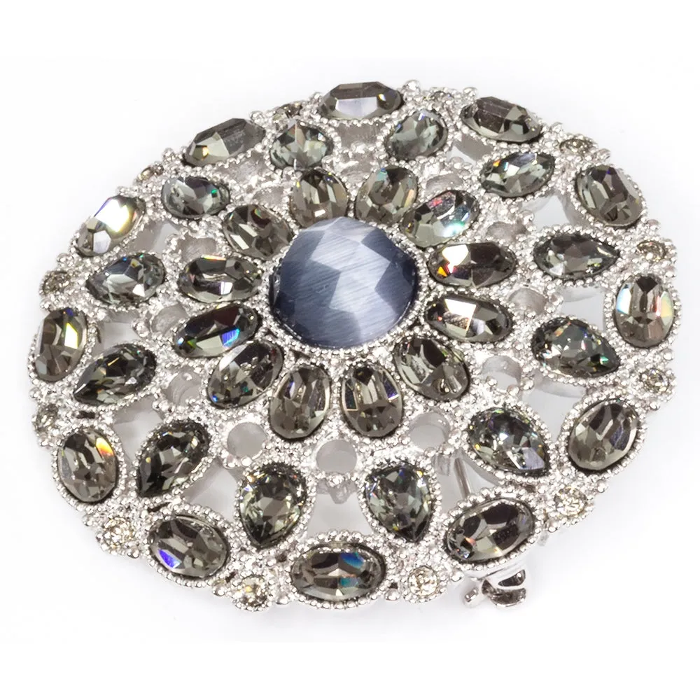 Crystal Button Brooch
