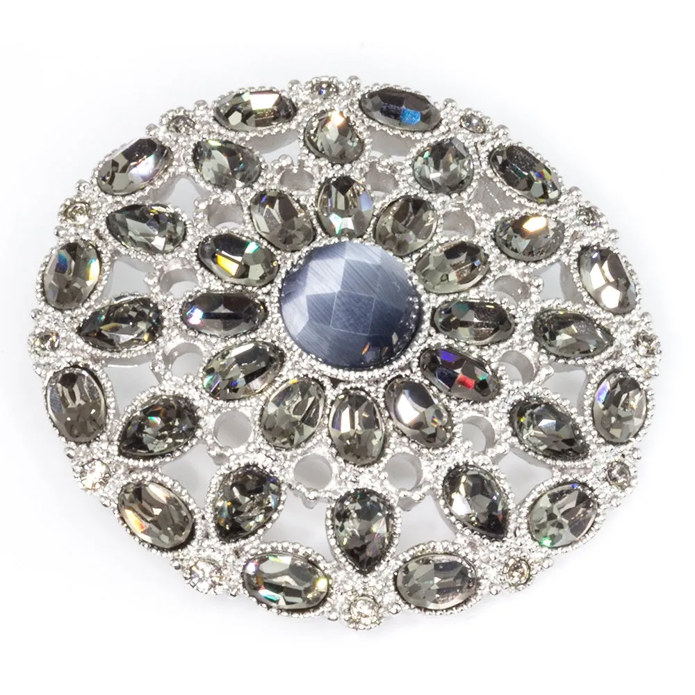 Crystal Button Brooch