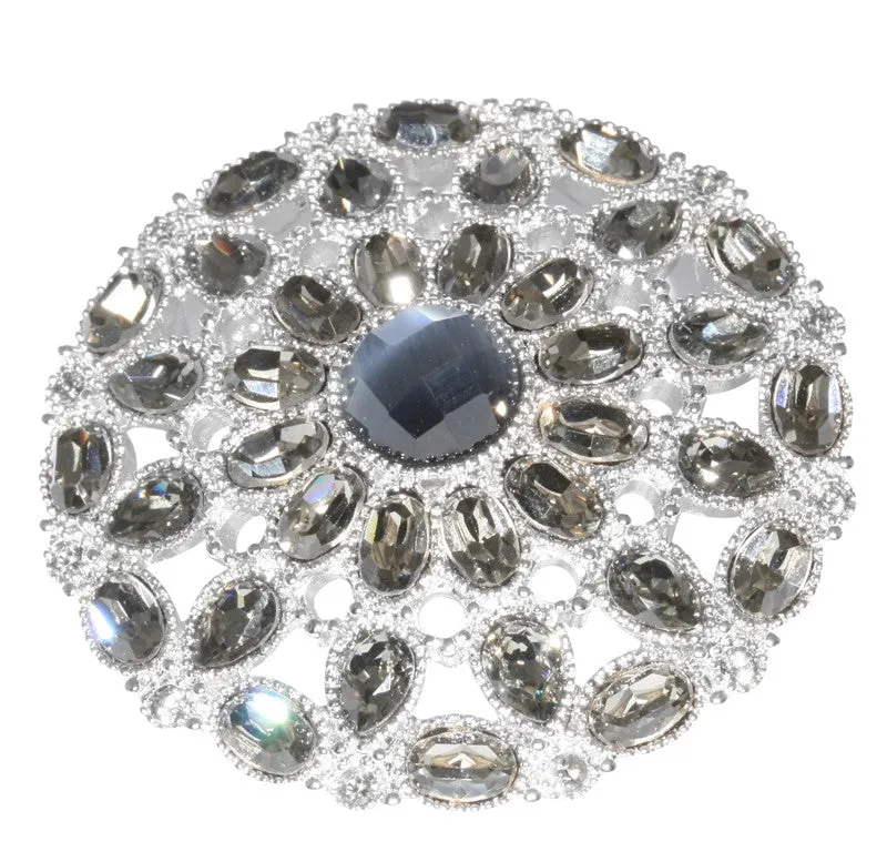 Crystal Button Brooch