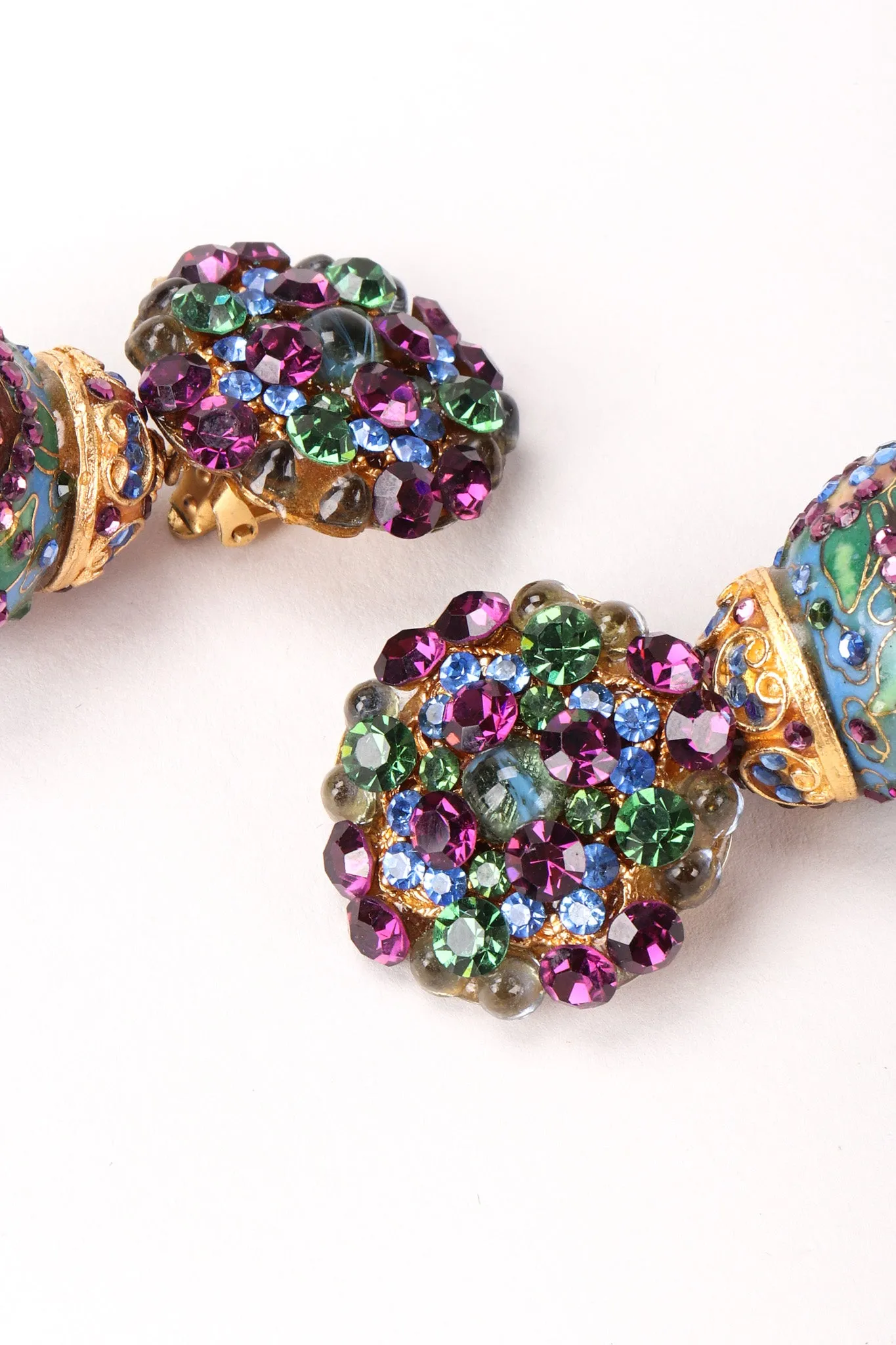 Crystal Cloisonne Ball Drop Earrings