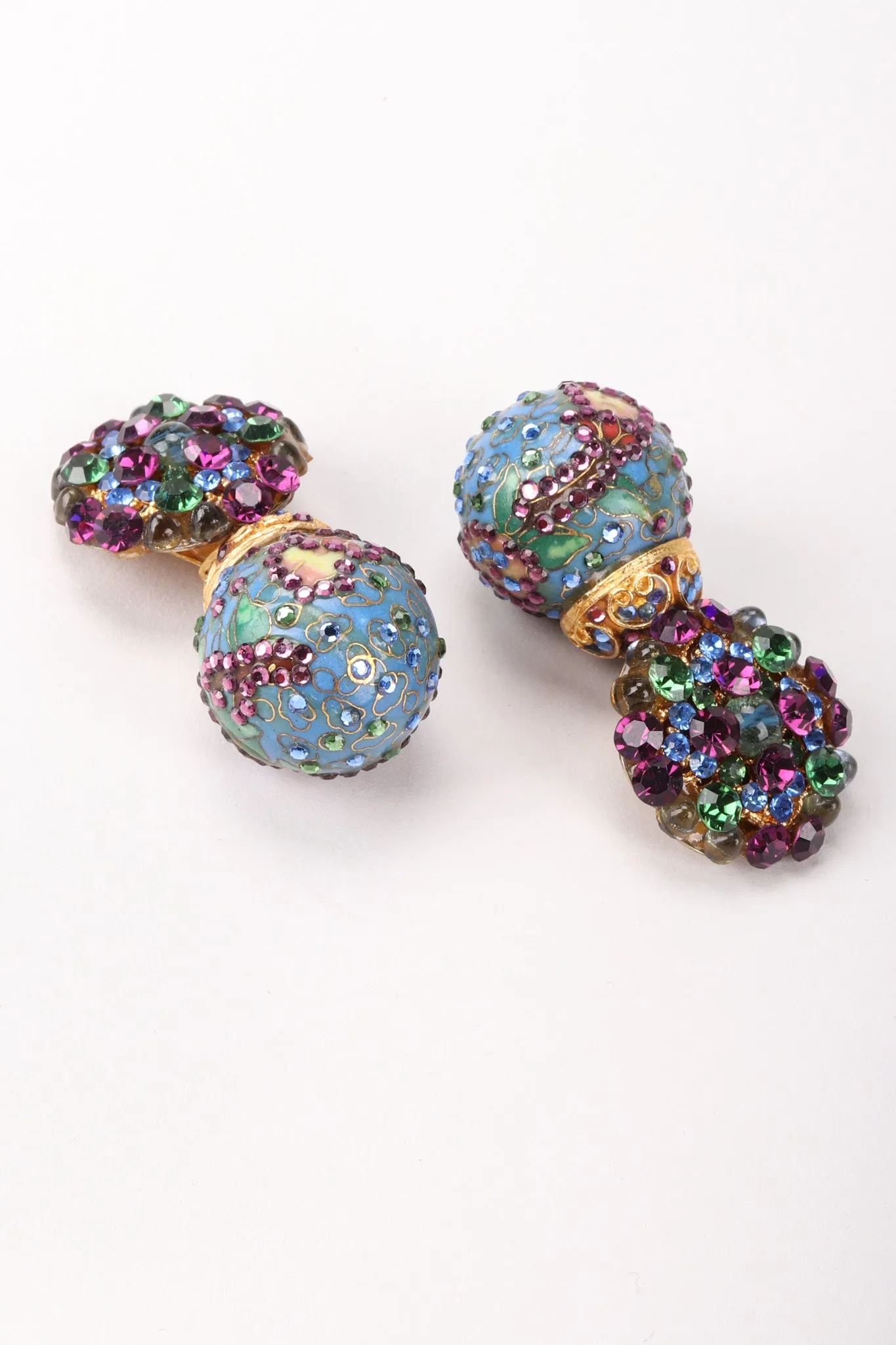 Crystal Cloisonne Ball Drop Earrings