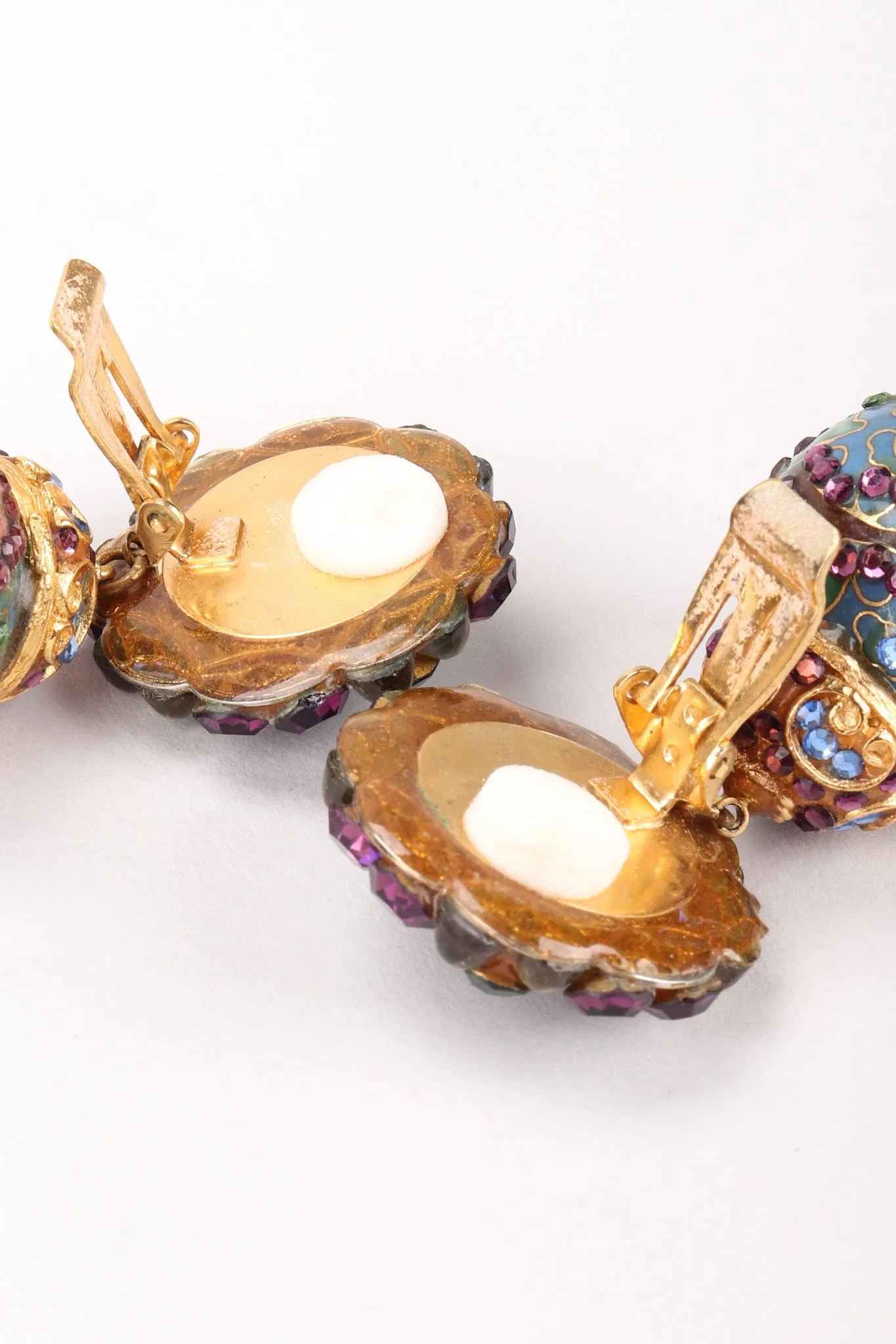 Crystal Cloisonne Ball Drop Earrings