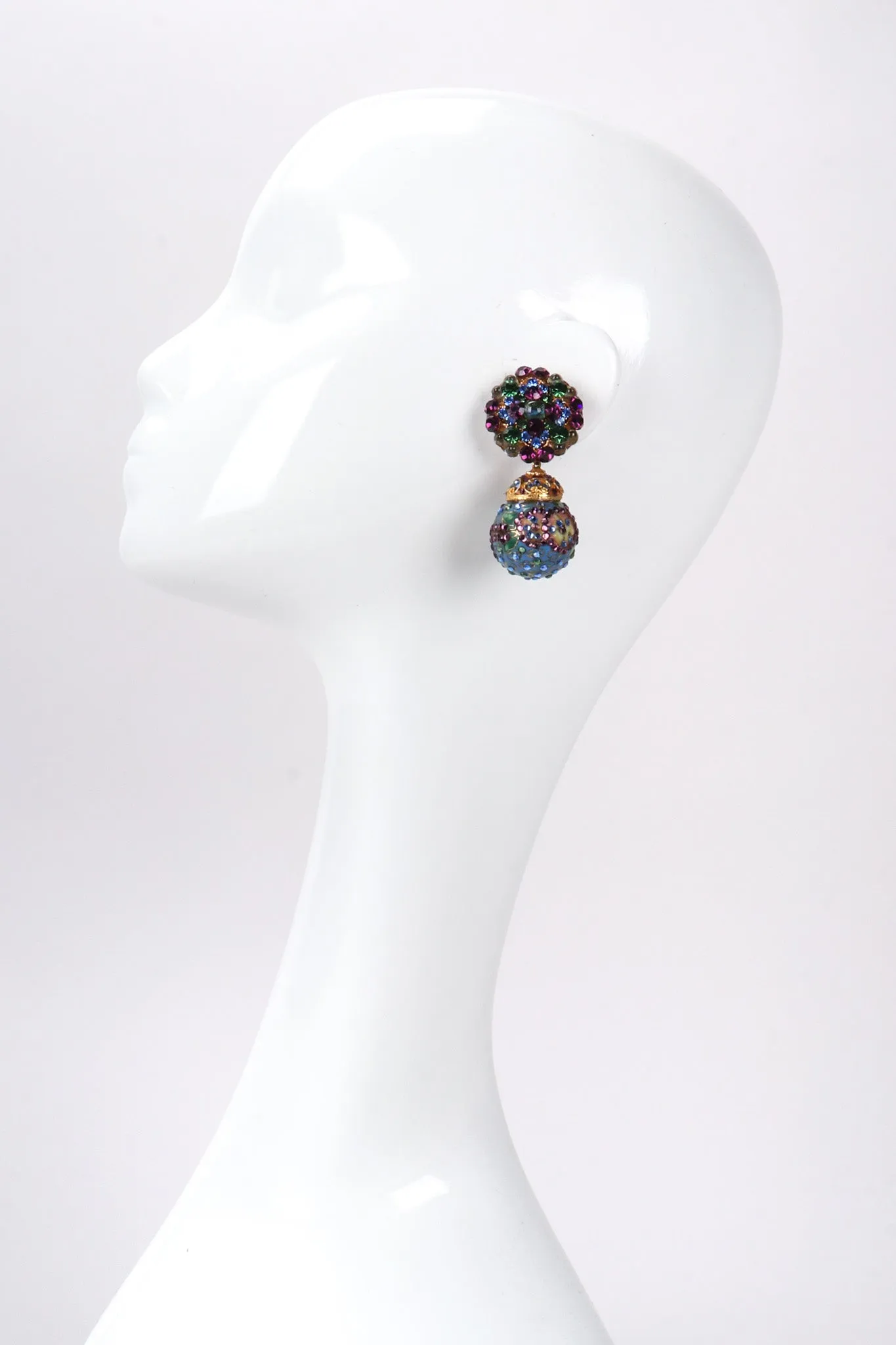 Crystal Cloisonne Ball Drop Earrings