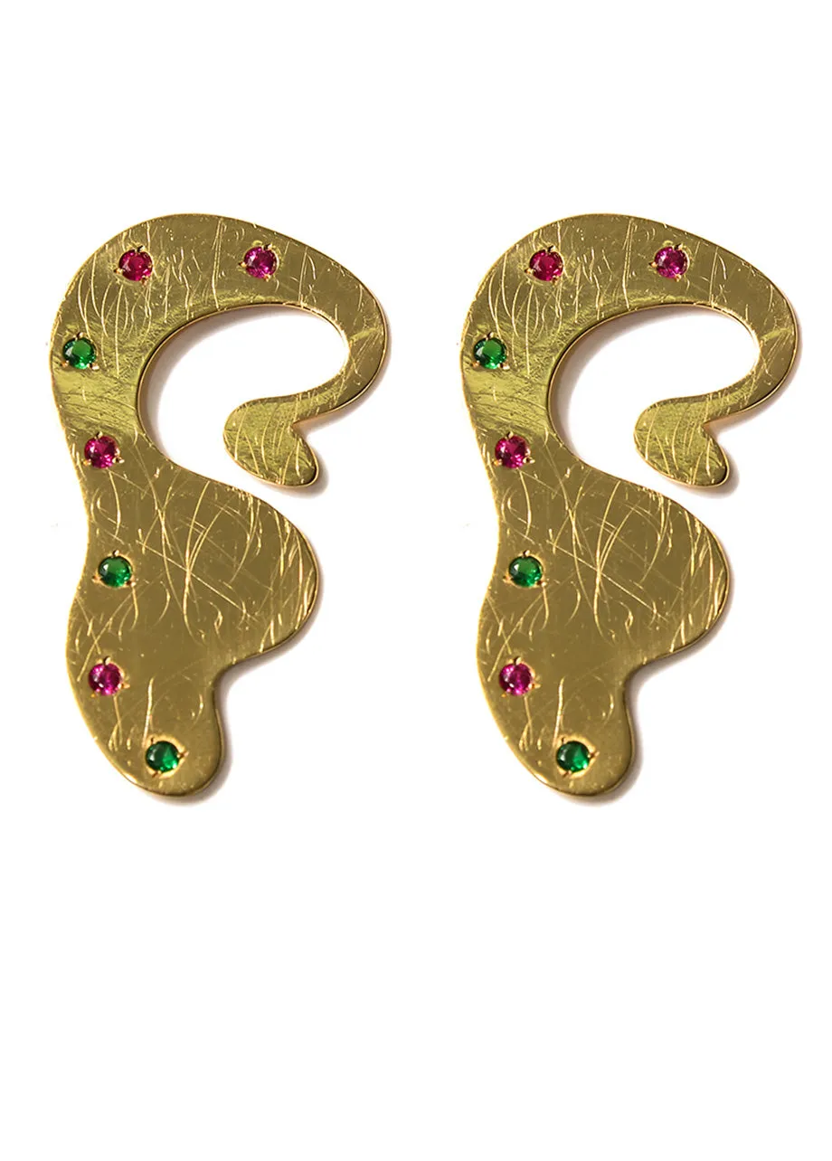 CRYSTAL CURLY EARRINGS