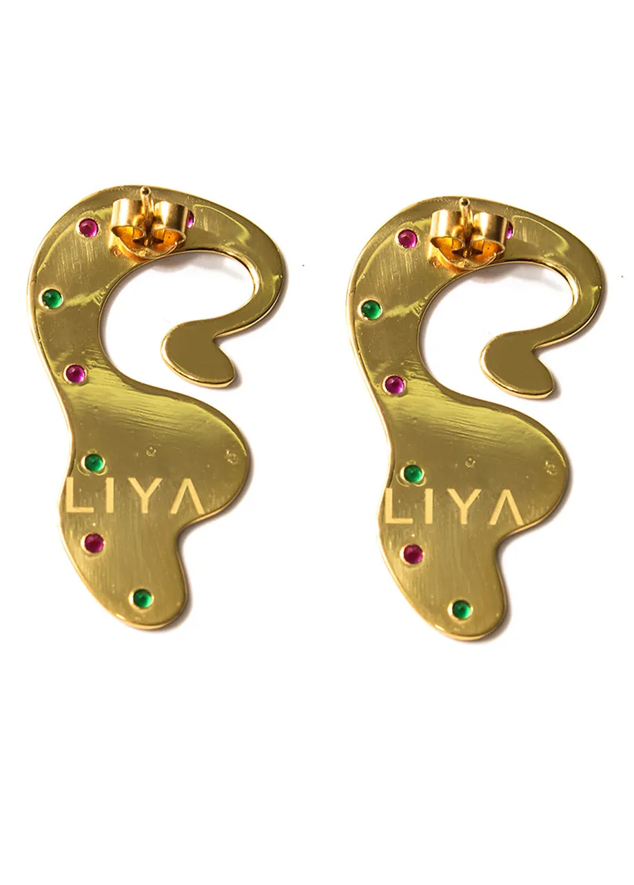 CRYSTAL CURLY EARRINGS