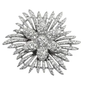 Crystal Flower Star Brooch