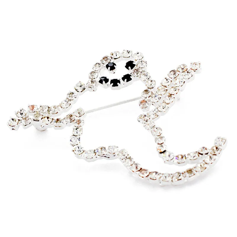 Crystal Ghost Halloween Brooch Pin