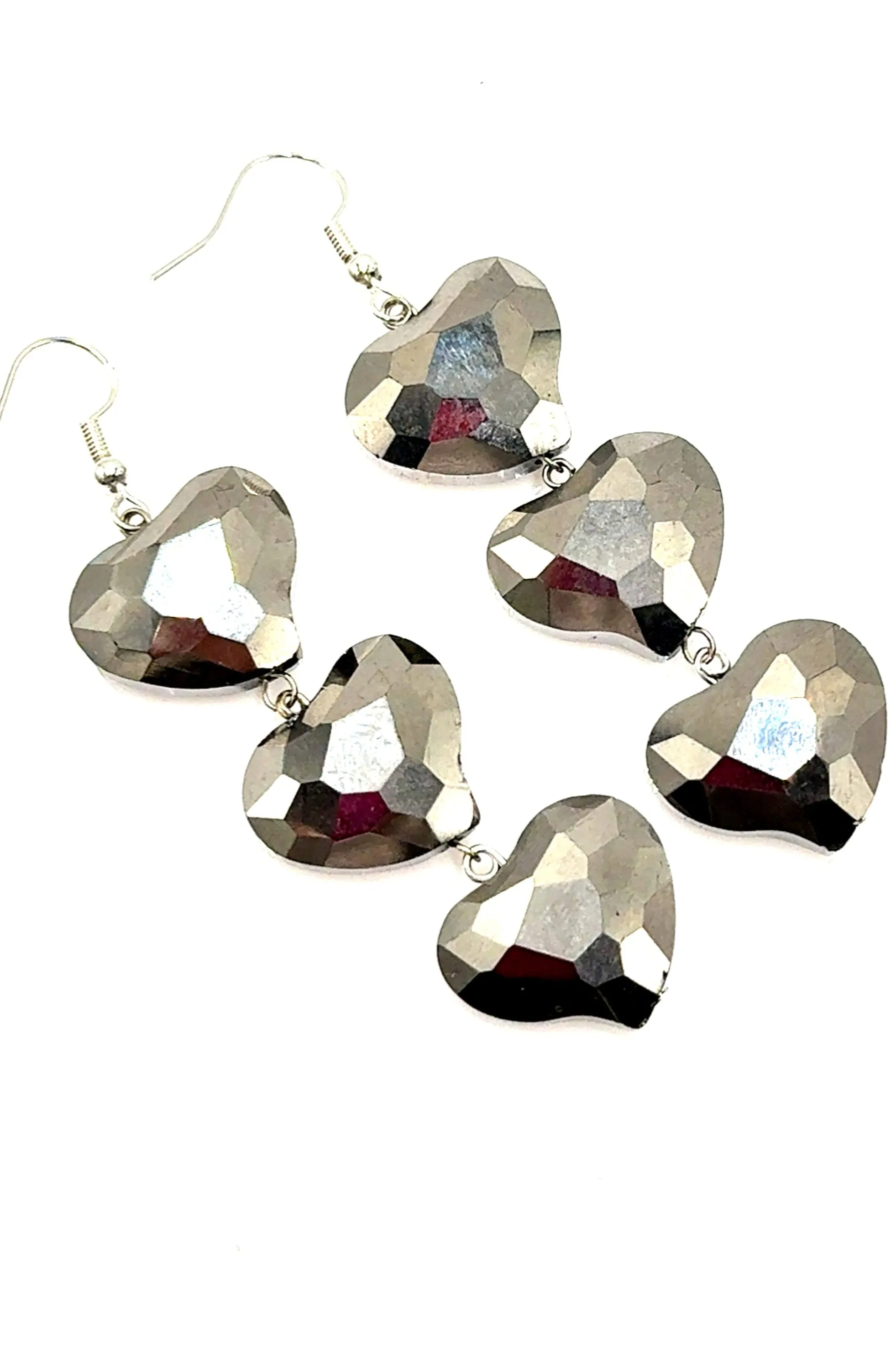 Crystal Heart Sterling Silver Dangle Earring