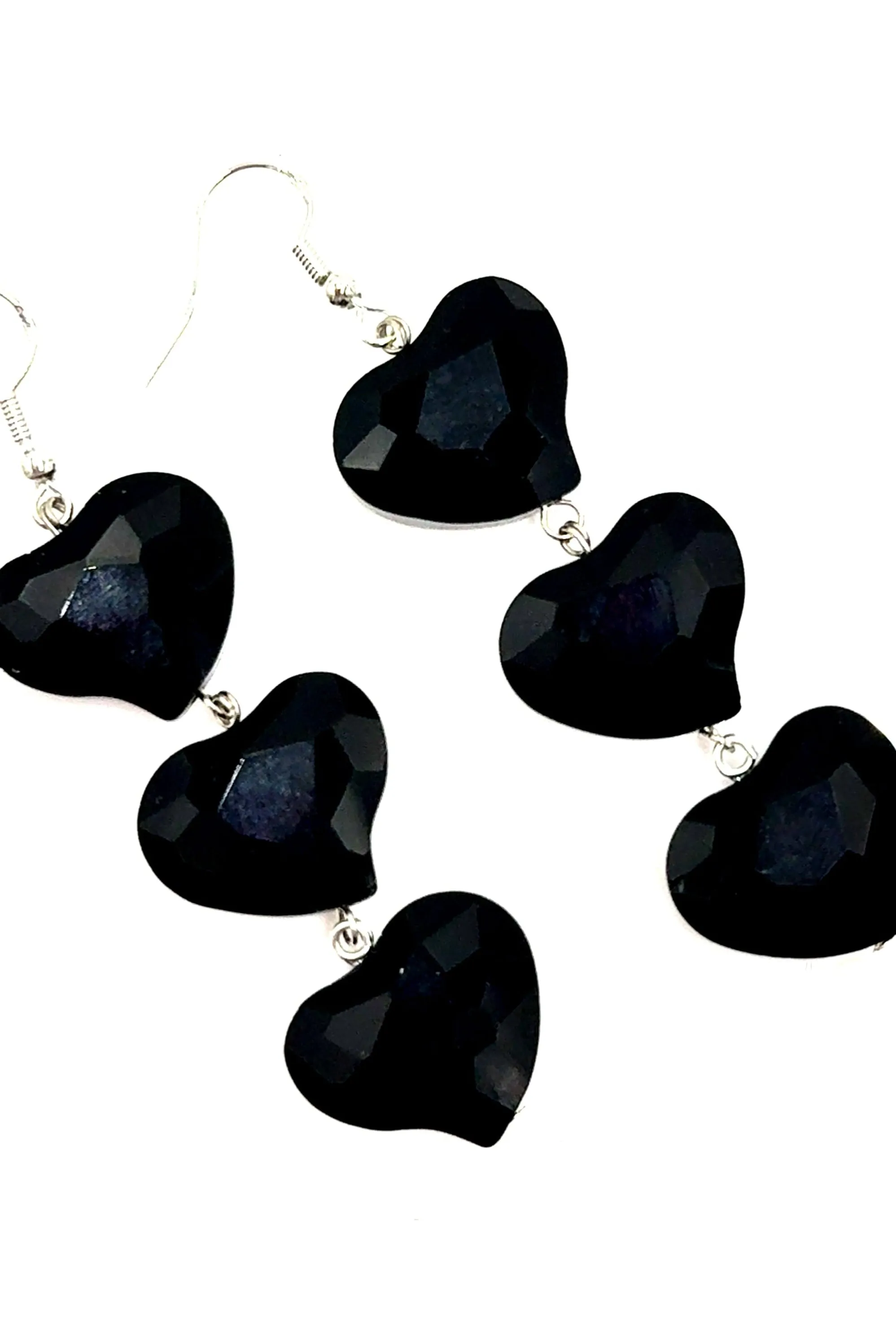 Crystal Heart Sterling Silver Dangle Earring